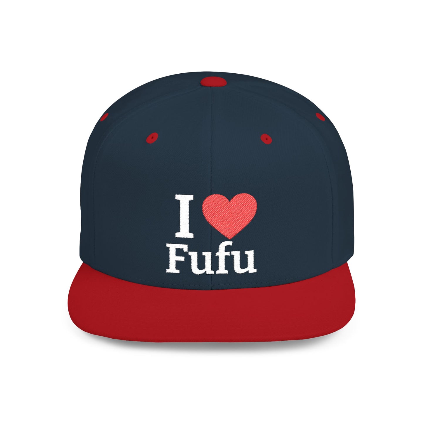 I luv FUFU Flat Bill Snapback Hat, Embroidered Adjustable One Size Cap