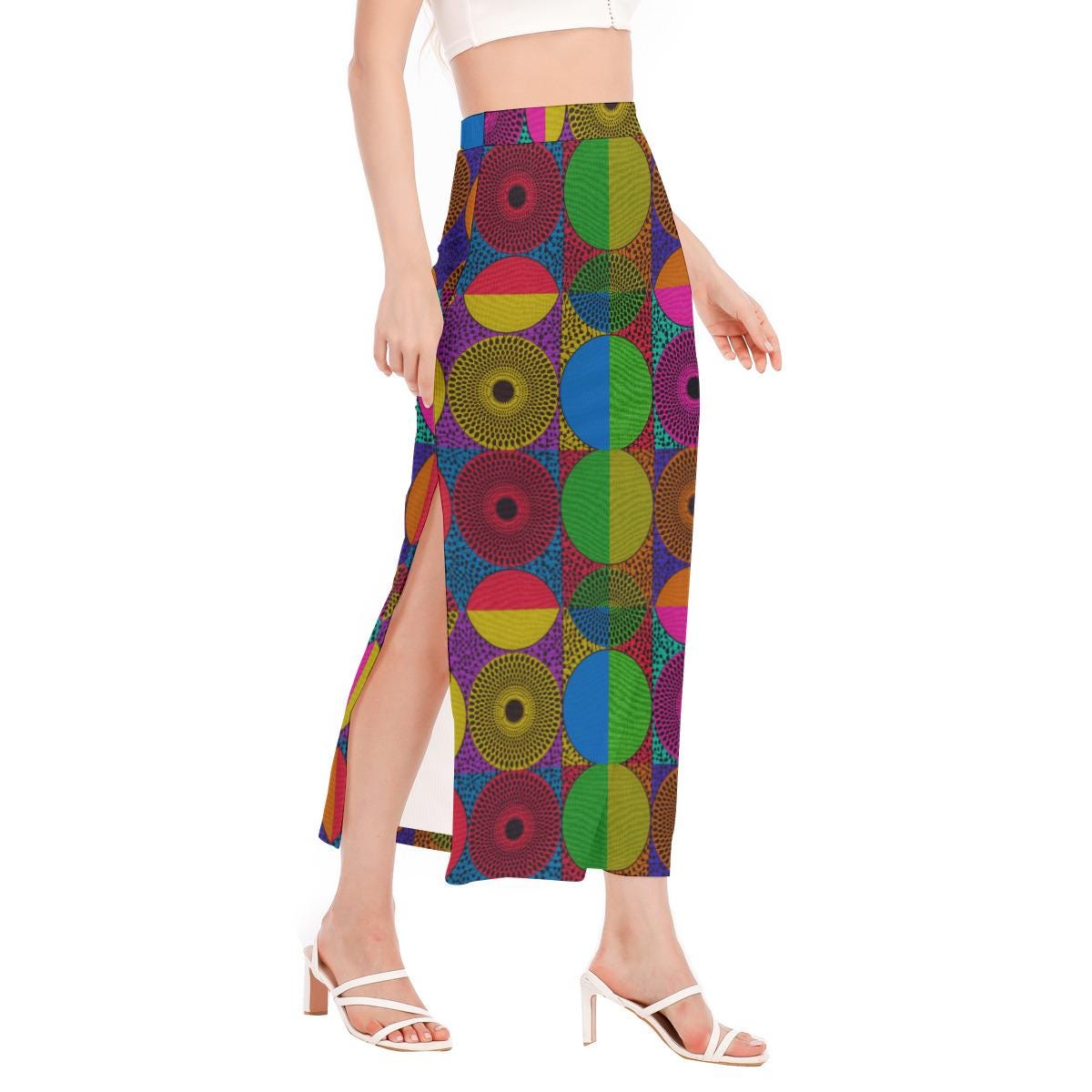 Circle Ankara Maxi Skirt: Women's African Print Side Slit