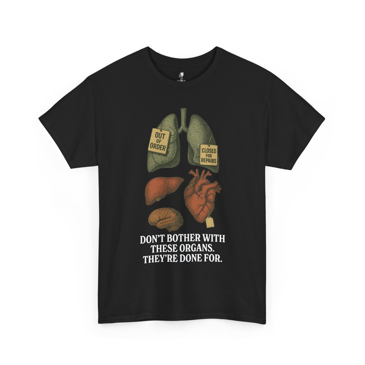 Funny Anatomy T-Shirt, Don't Bother With These Organs Graphic Tee, Unisex Heavy Cotton Shirt, Dark Humor Gift, Sarcastic Science Shirt