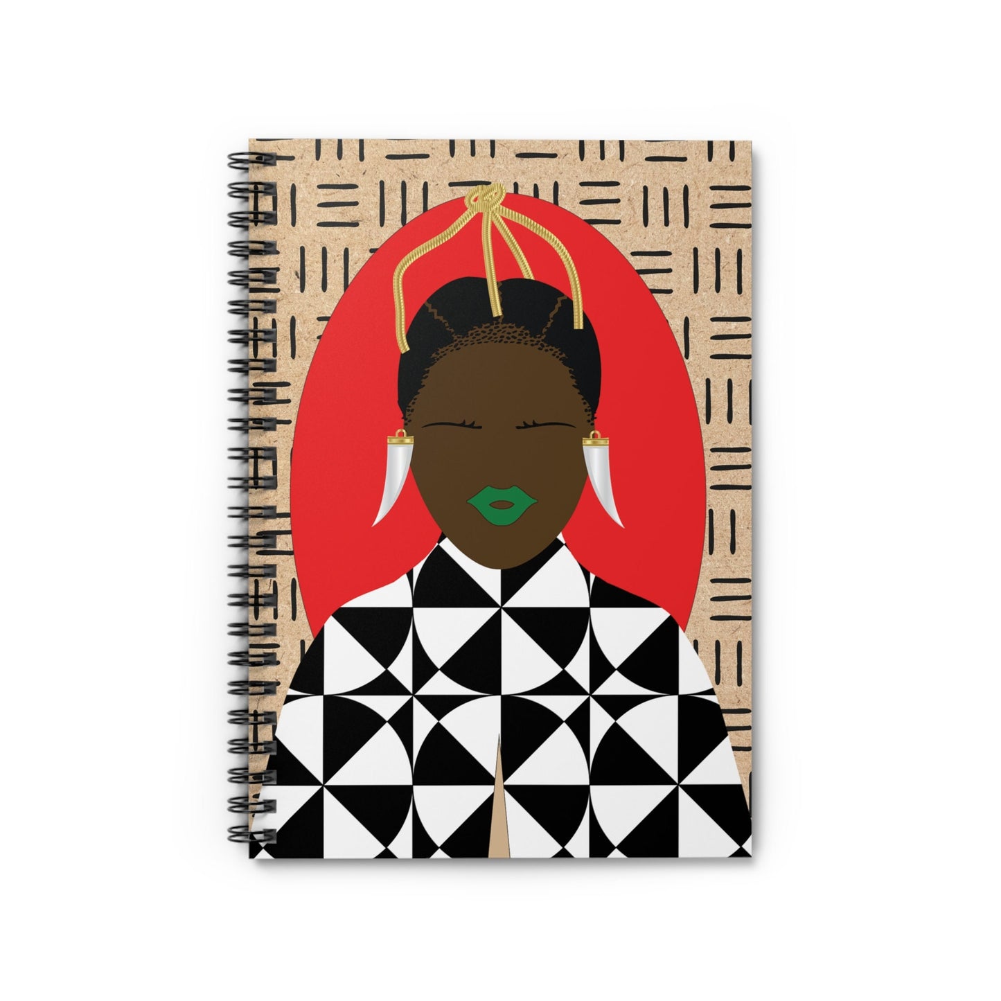 Sunny Babe(Chocolate) Spiral Notebook, Front Cover Print - Ruled Lines