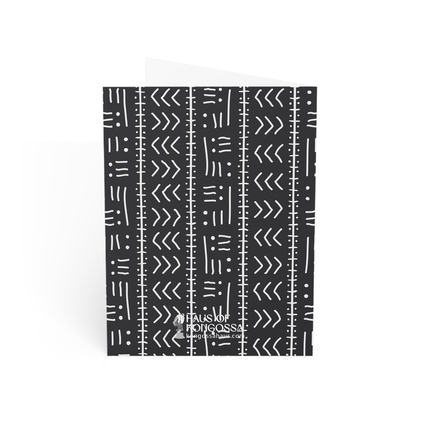 Man in Bamenda Hat Black Mudcloth African Greeting Cards (1, 10pcs)
