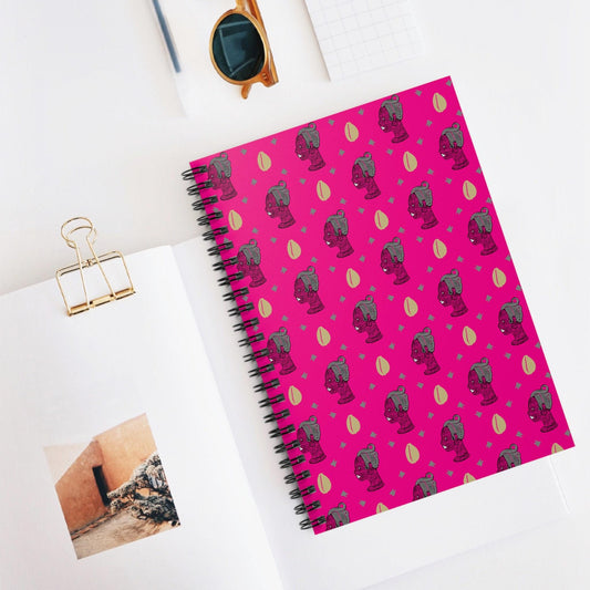 Pink HOK Cowrie Spiral Notebook, Front Cover Print - Ruled Lines