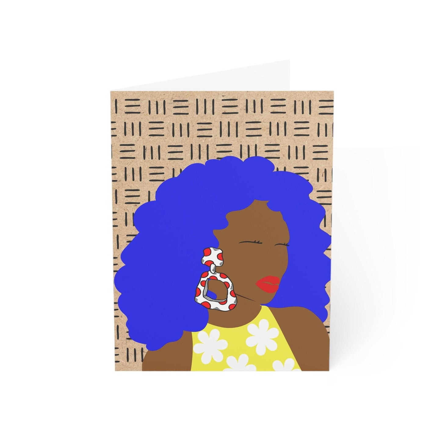 Lady Blue African Greeting Cards (1, 10pcs)
