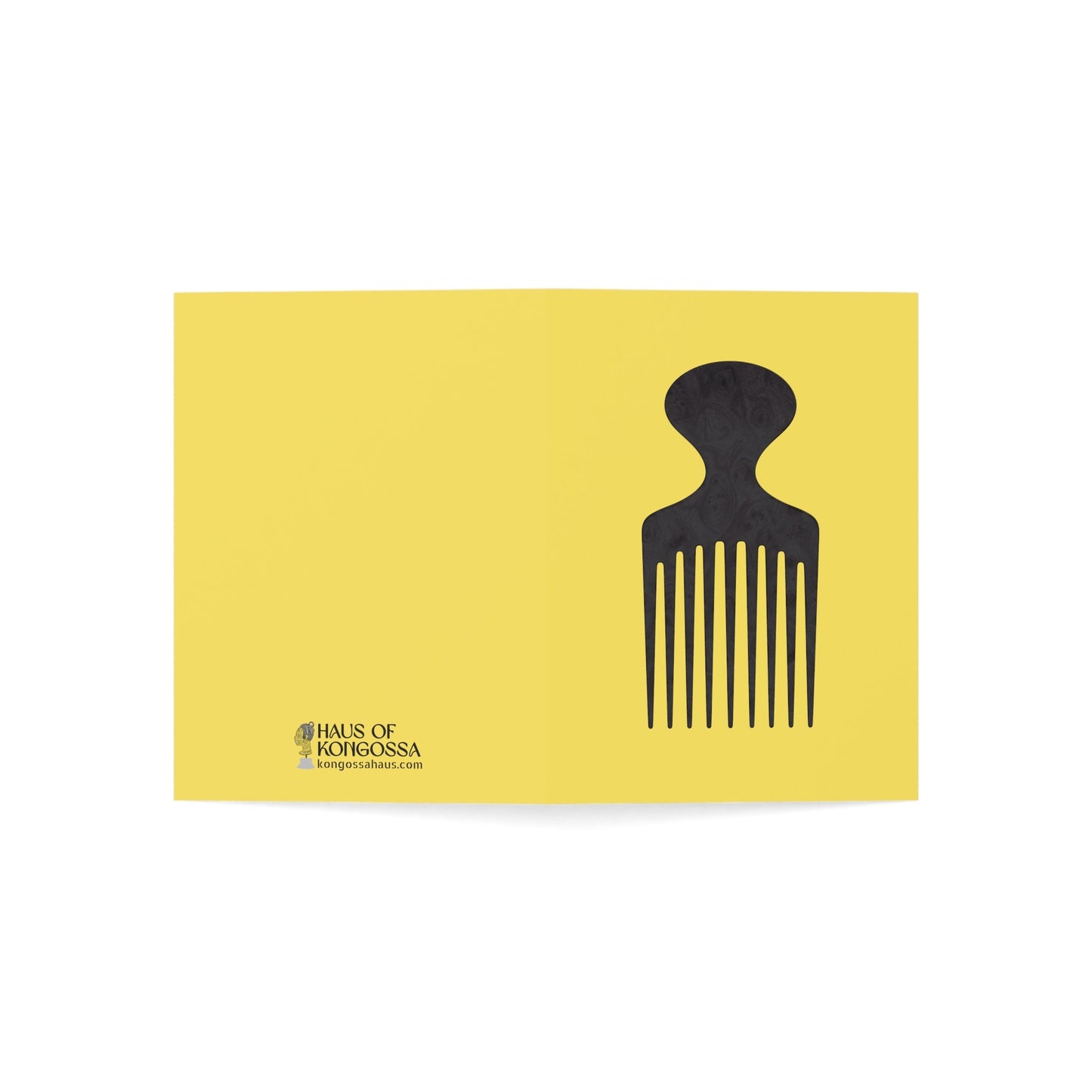 Black Marble Comb Yellow African Greeting Cards (1, 10pcs)