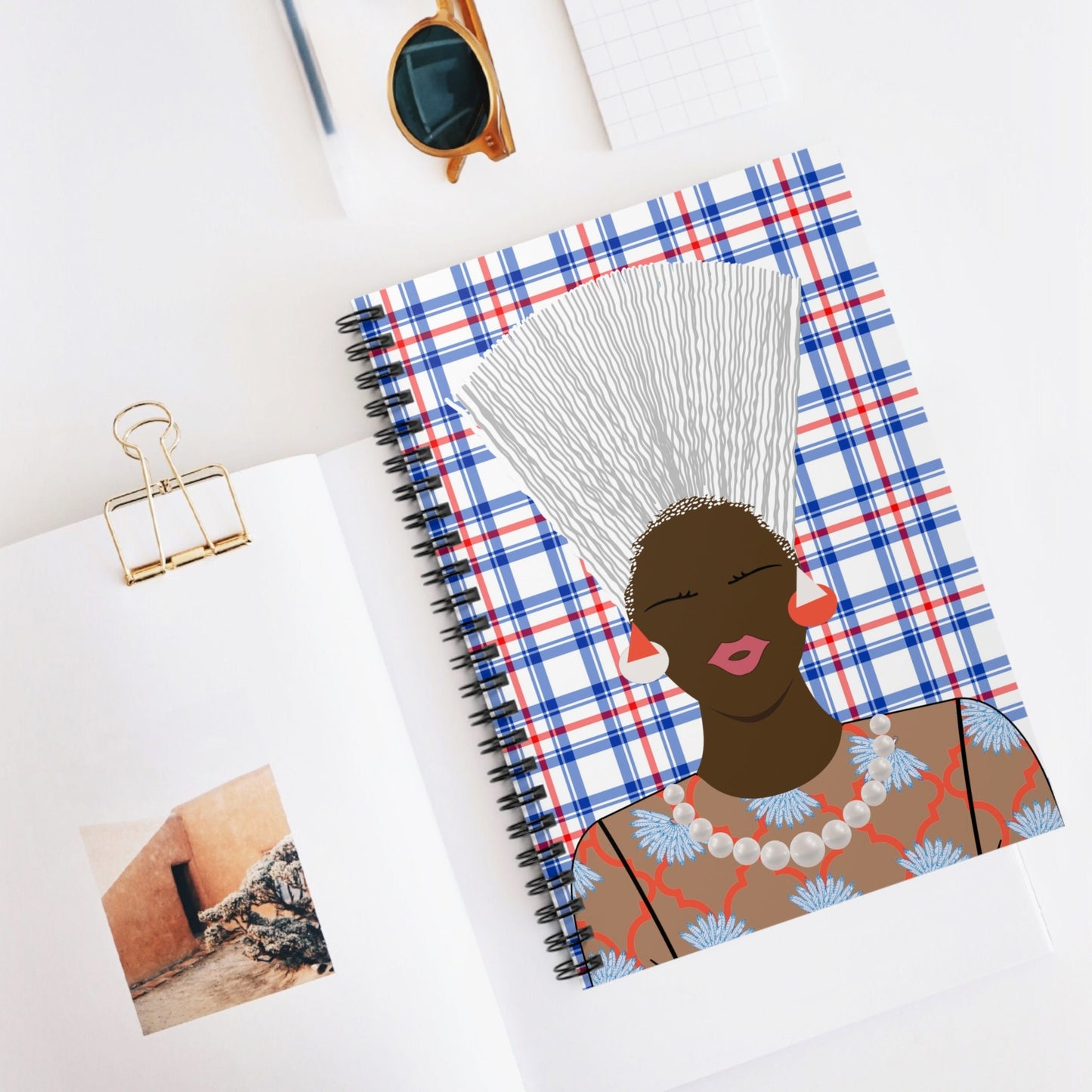 Nef in Brown - Mukuta Bag Spiral Notebook, Front Cover Print - Ruled Lines