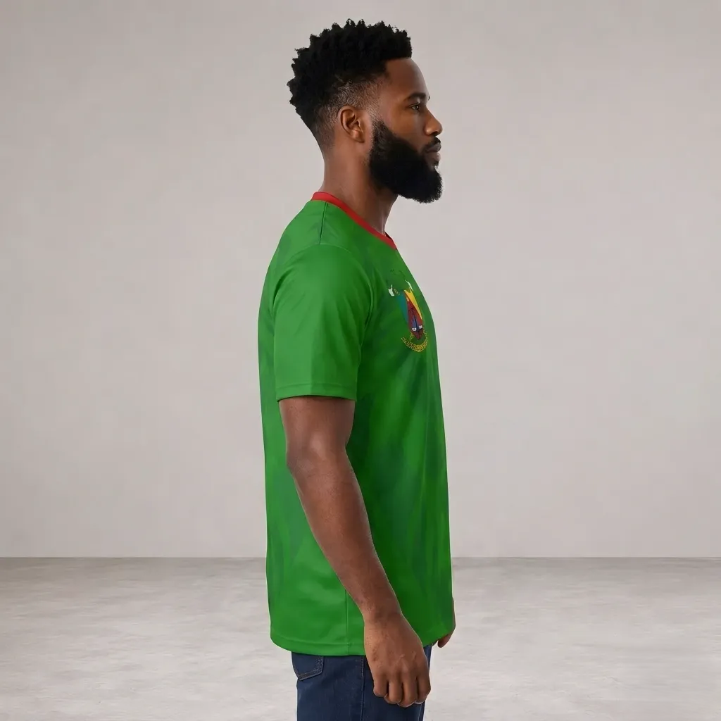 Cameroon Indomitable Lions Soccer Jersey – Green African Athletic Eyebird Football Tee