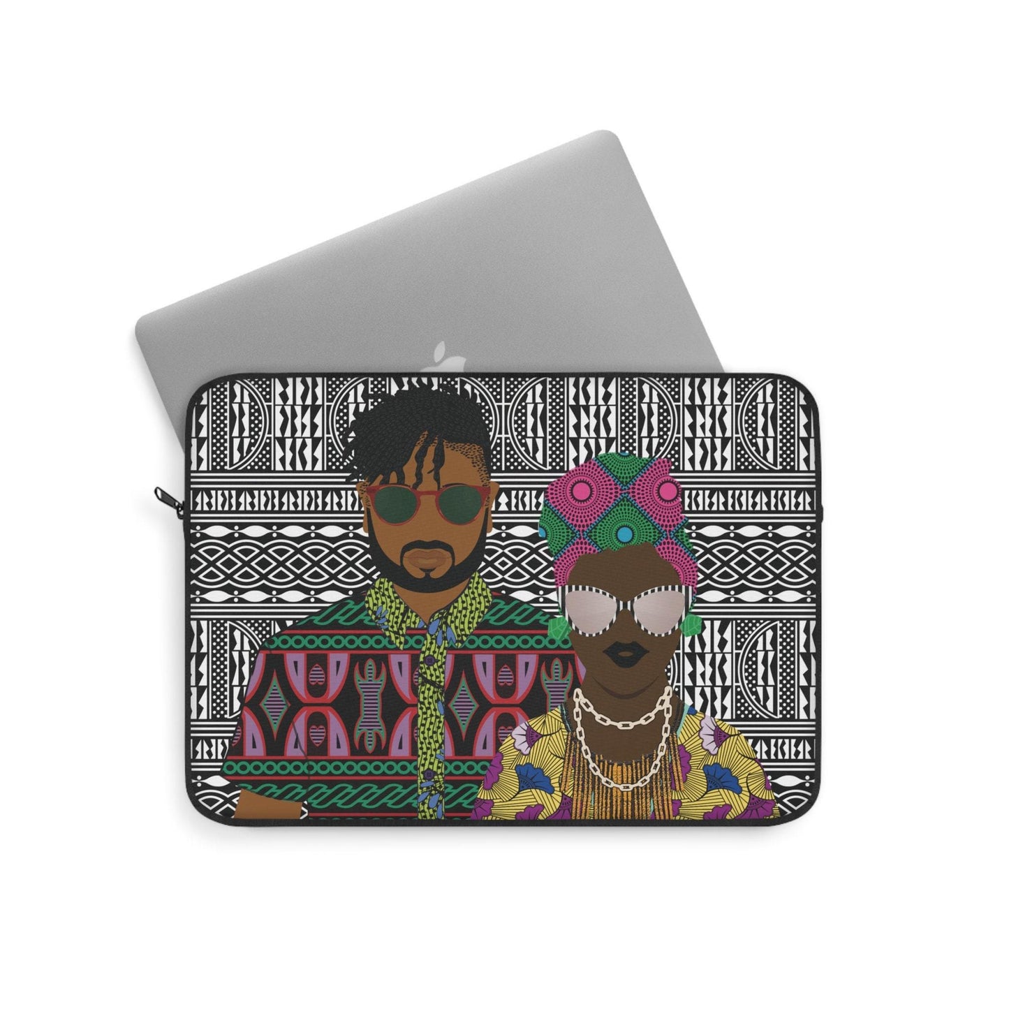 The Atebas on Black Ndop African Laptop Sleeve, Pro Macbook Air Sleeve