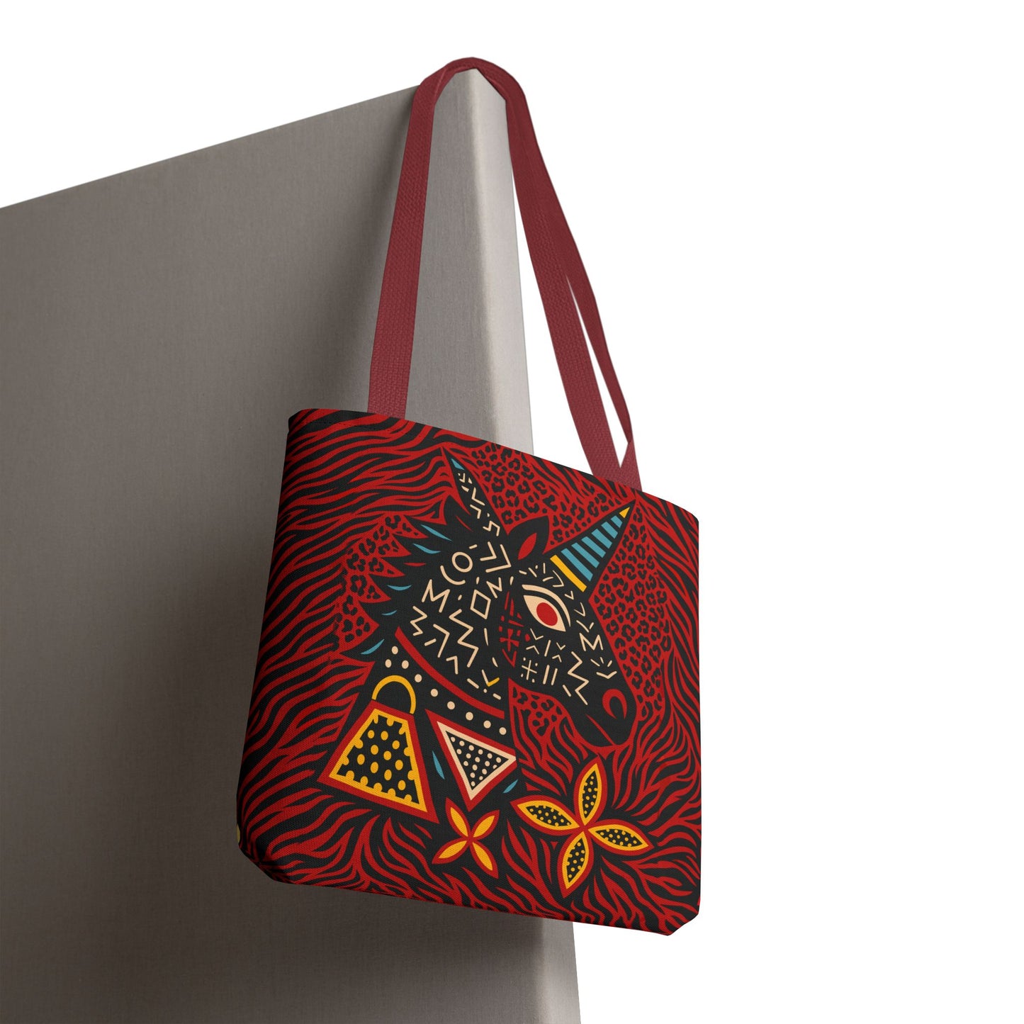 Black Unicorn Tote Bag, Double Sided Design, African Art, Unisex Canvas Tote, Large & Small Sizes, Stylish Beach Bag, Gift for Her