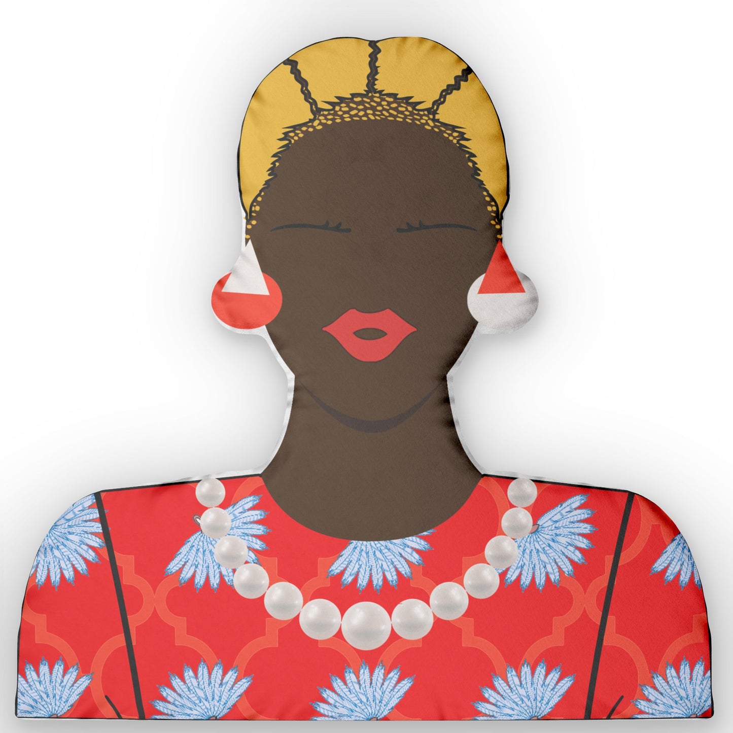 Custom Shaped Pillow, Decorative Throw Cushion, African Woman Portrait, Unique Home Decor, Personalized Gift,