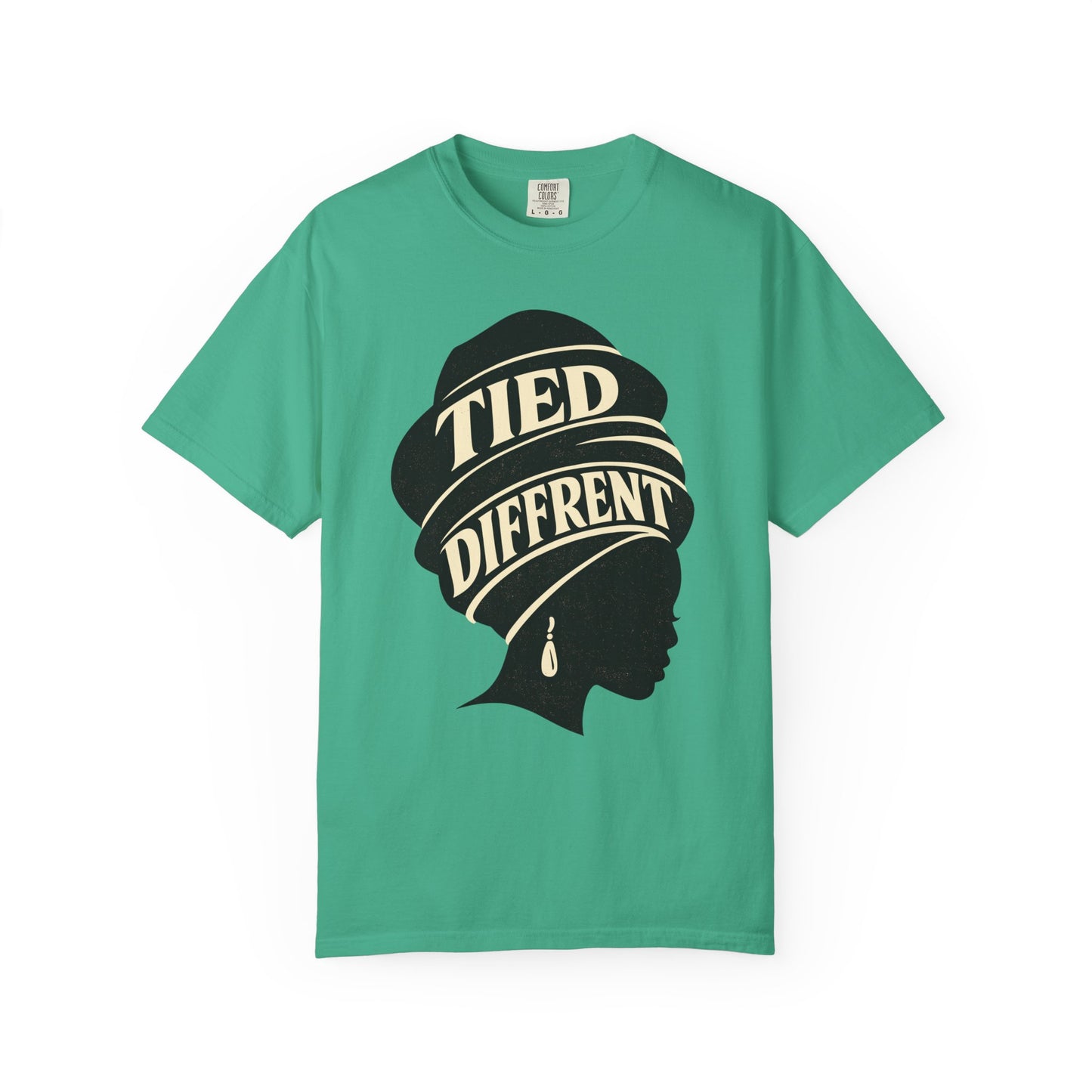 Tied Different headwrap silhouette Unisex Garment-Dyed T-shirt