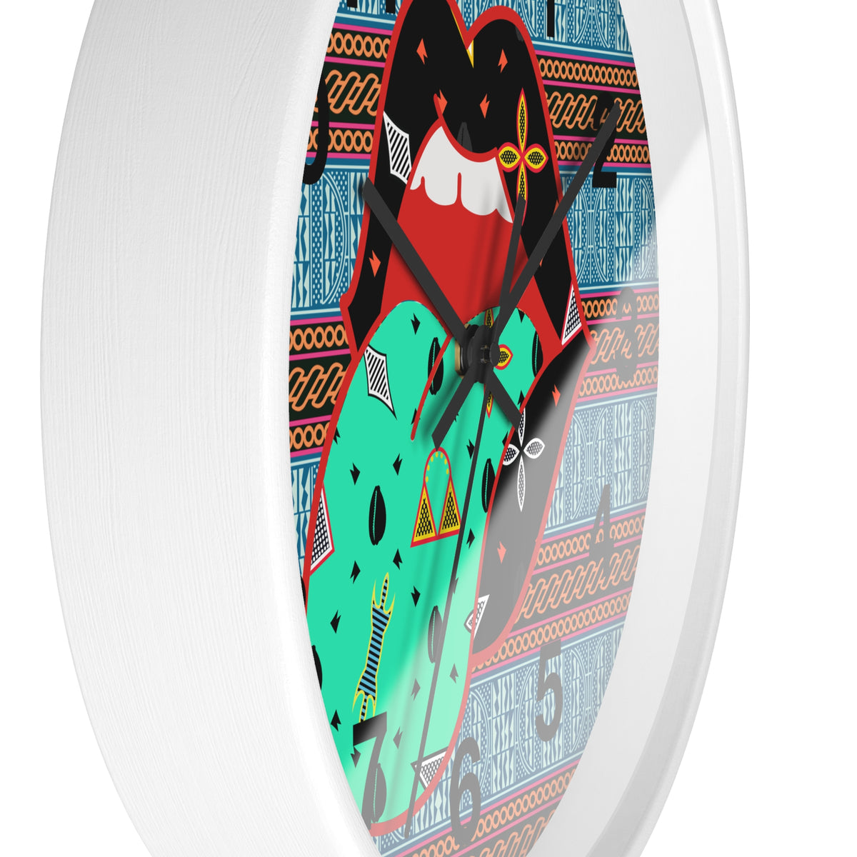 Lipsie Wood Wall Clock, Lipsie 10" x 10", Silent AA Battery, Indoor Use!