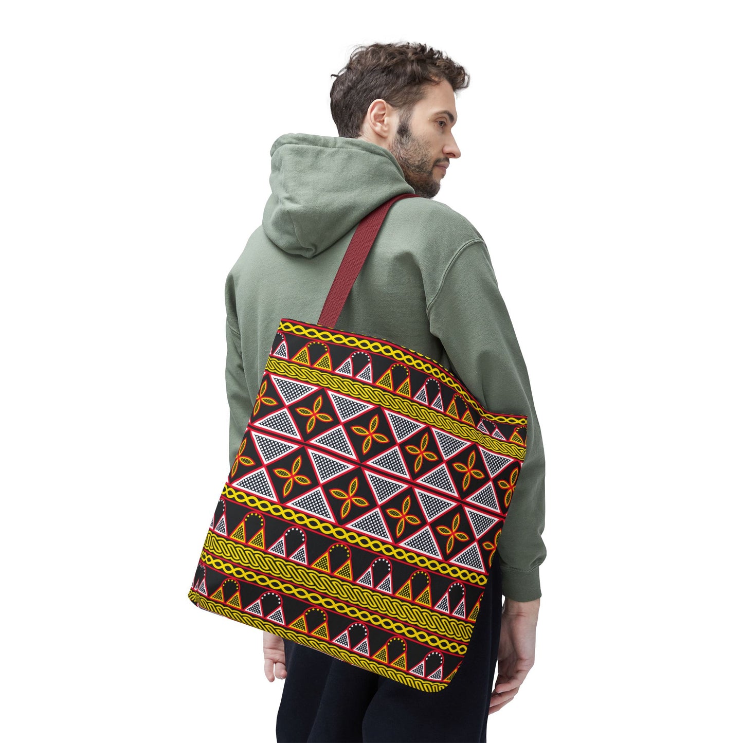 Yellow Cameroon Toghu Print Canvas Tote Bag