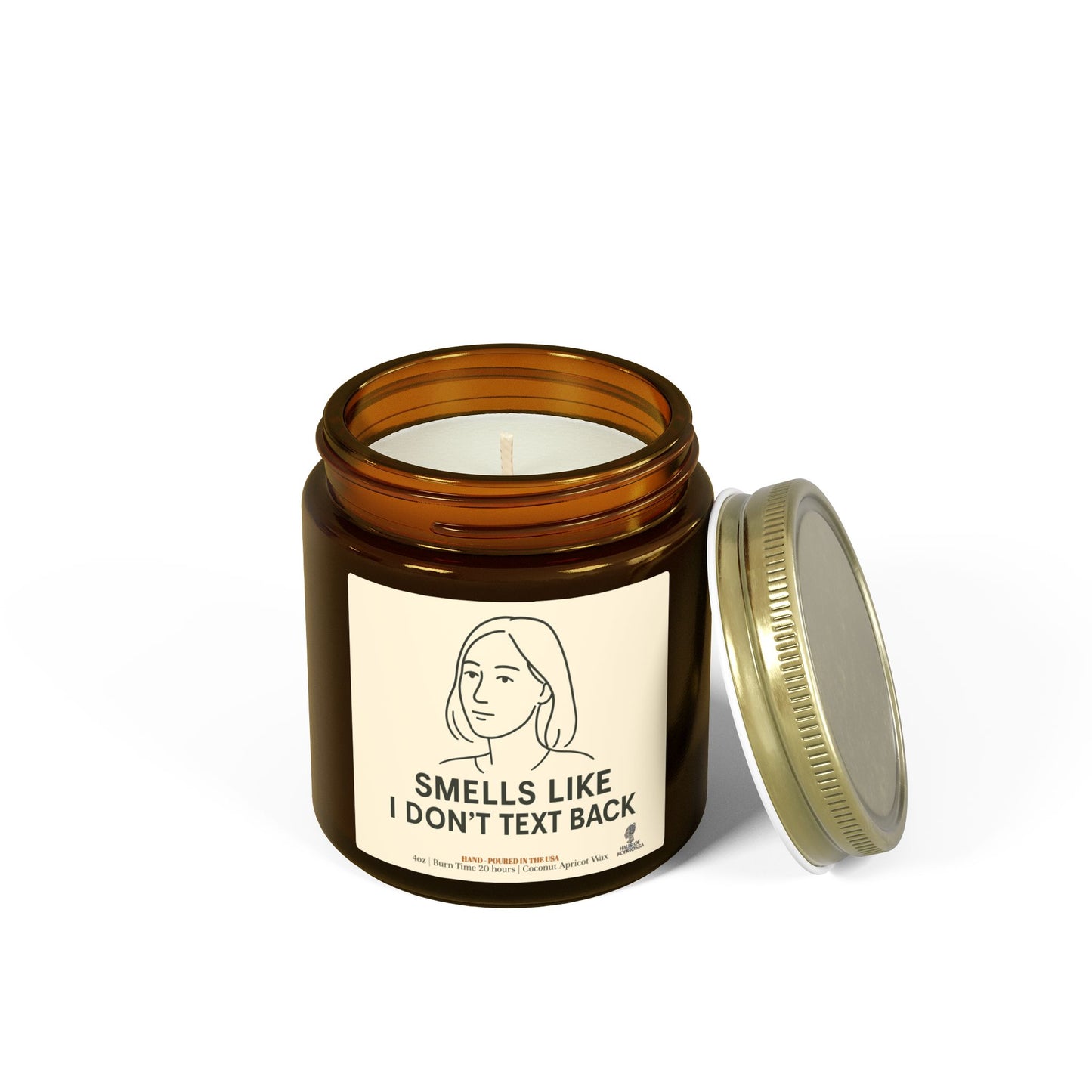 Smells Like I Don't Text Back Coconut Apricot Wax Candle (Black and White) Afrocentric Candle, Scented Candles , Home Fragrance Decor, Aromatherapy Gift, Relaxation Candle