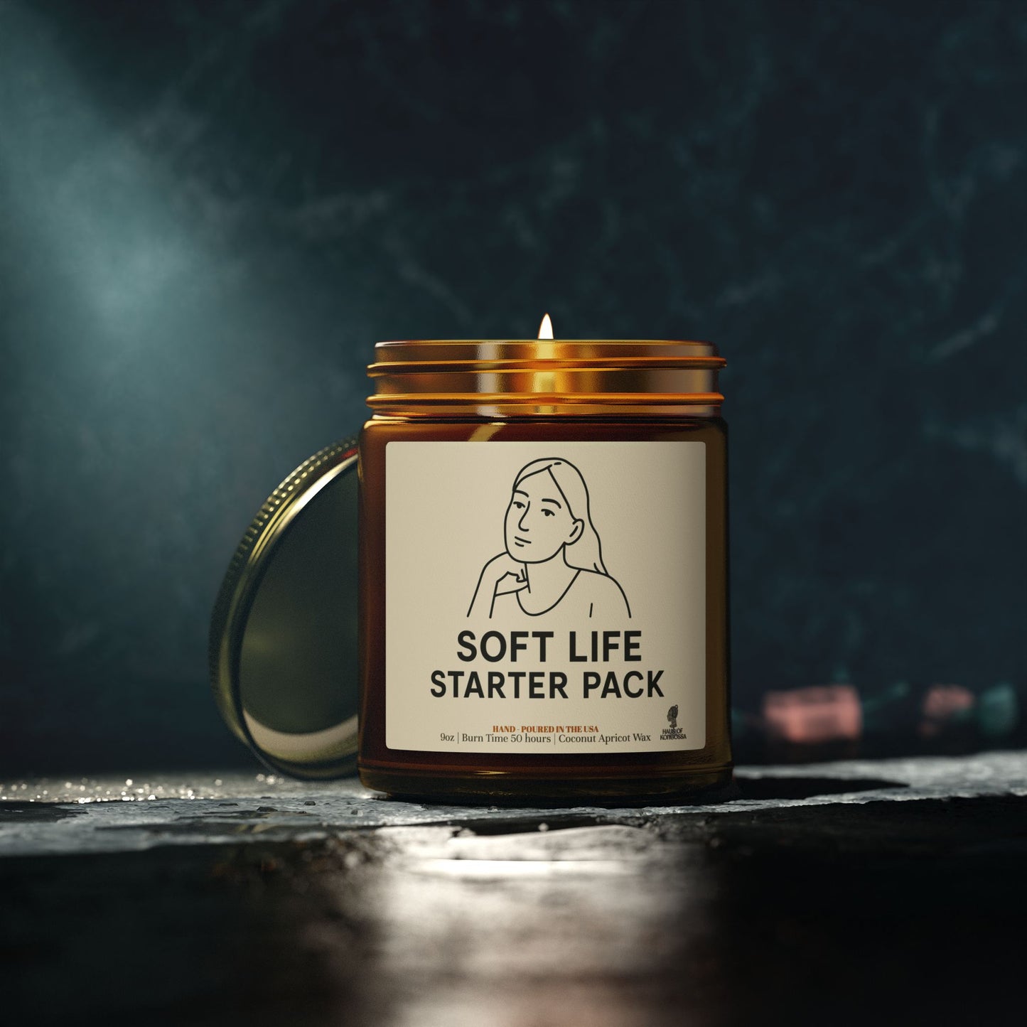 Soft Life Starter Pack Coconut Apricot Wax Scented Candles (Black and White), Afrocentric Candle – African Inspired Home Decor,Home Fragrance Decor, Aromatherapy Gift, Relaxation Candle