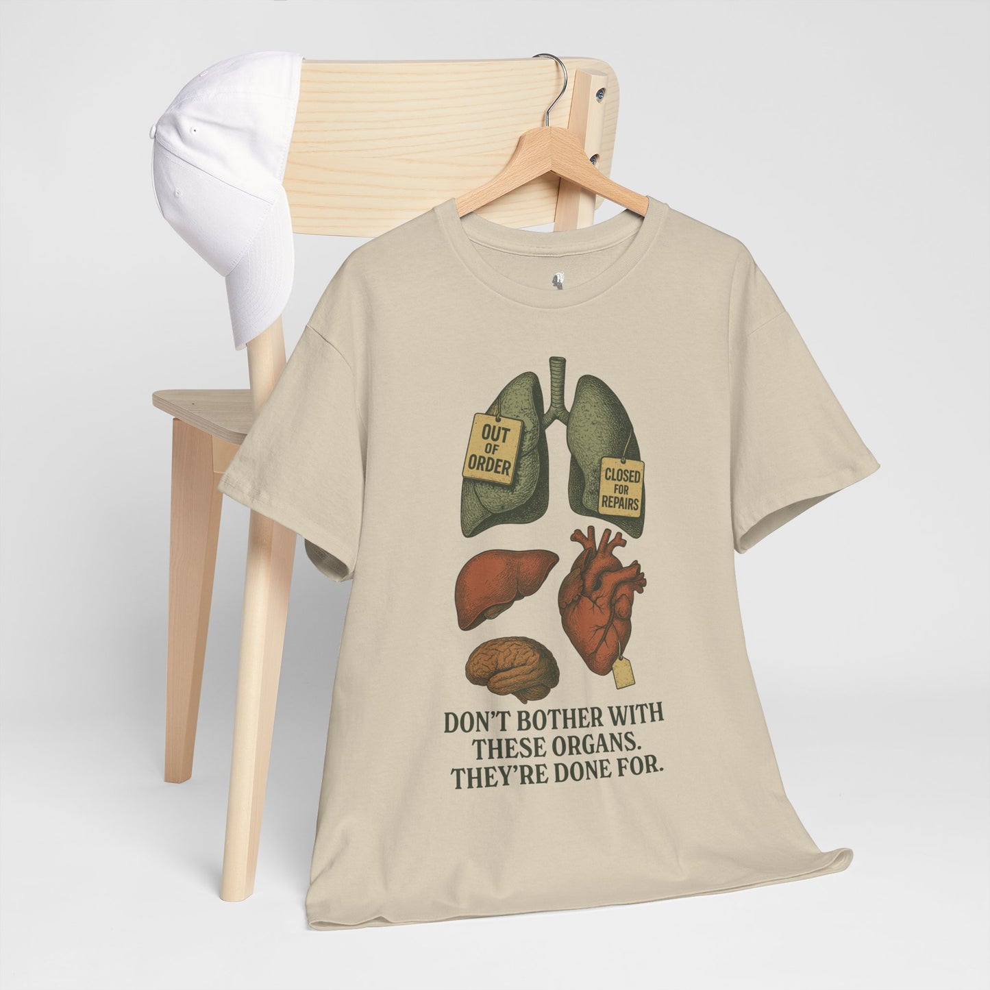 Funny Anatomy T-Shirt, Don't Bother With These Organs Graphic Tee, Unisex Heavy Cotton Shirt, Dark Humor Gift, Sarcastic Science Shirt