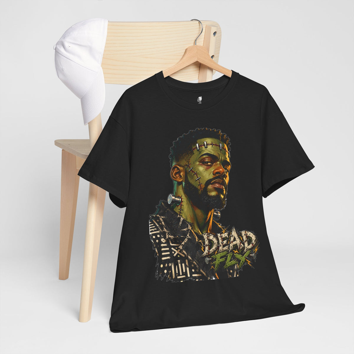 Dead Fly Afro Frankenstein Halloween Tee Unisex Heavy Cotton Tee