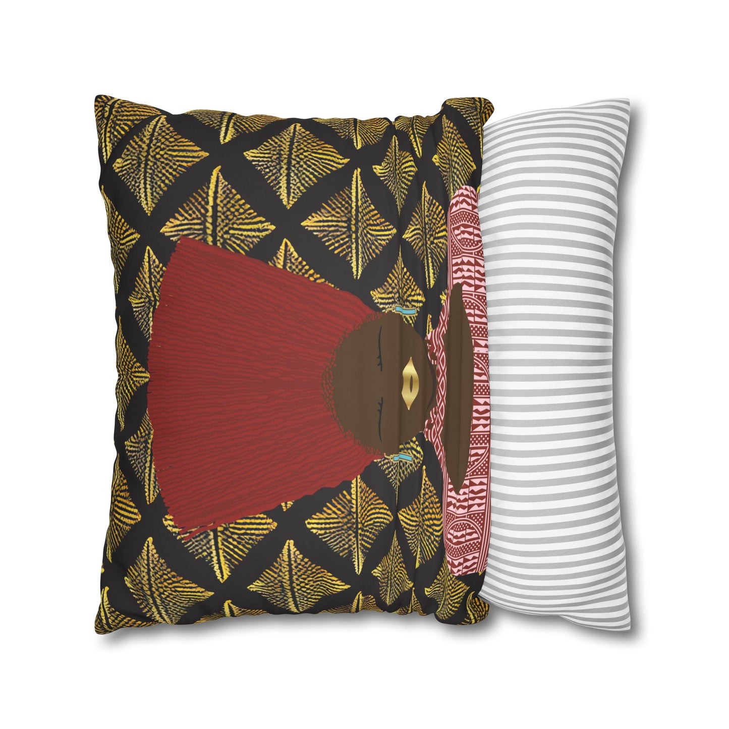 Nef Gold Goals(Sand and Chocolate) - Two Sided Faux Suede Square Pillow Case