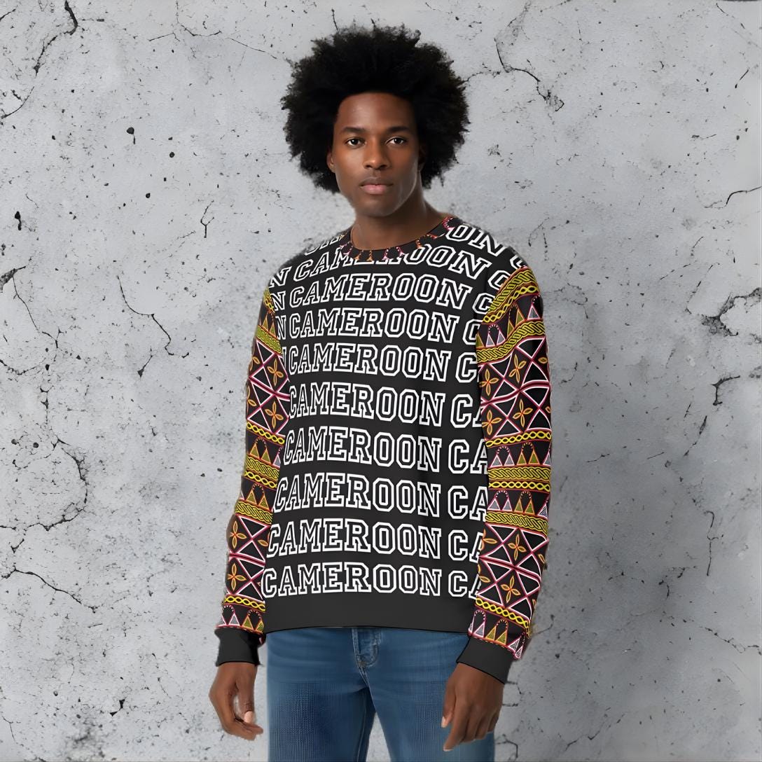 Cameroon Toghu Print Sweatshirt: Unisex Scuba Fabric