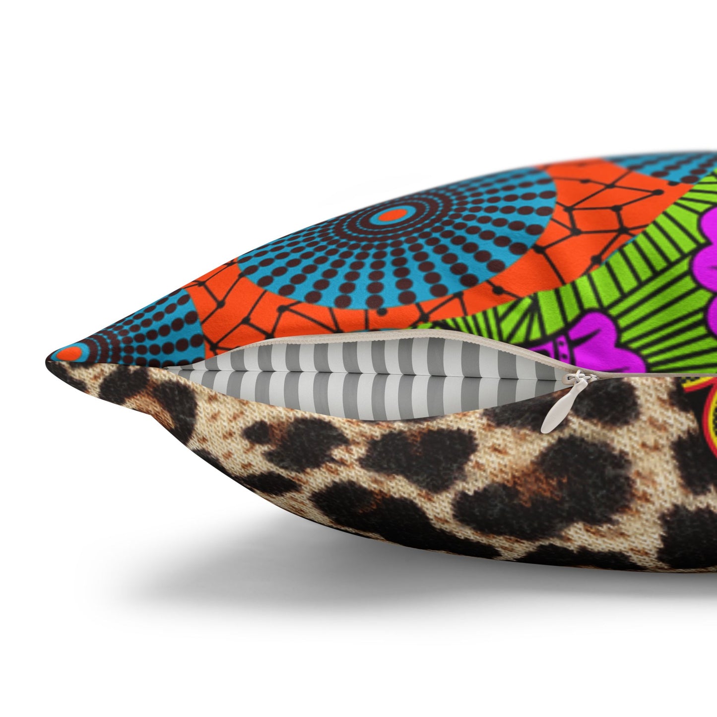 Ankara African Print Pillowcase, Faux Suede Cushion Cover, Home Decor, Throw Pillow, Square Cushion, Living Room Accessories