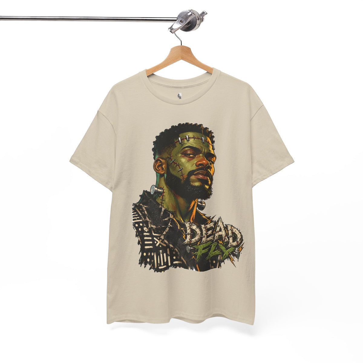 Dead Fly Afro Frankenstein Halloween Tee Unisex Heavy Cotton Tee