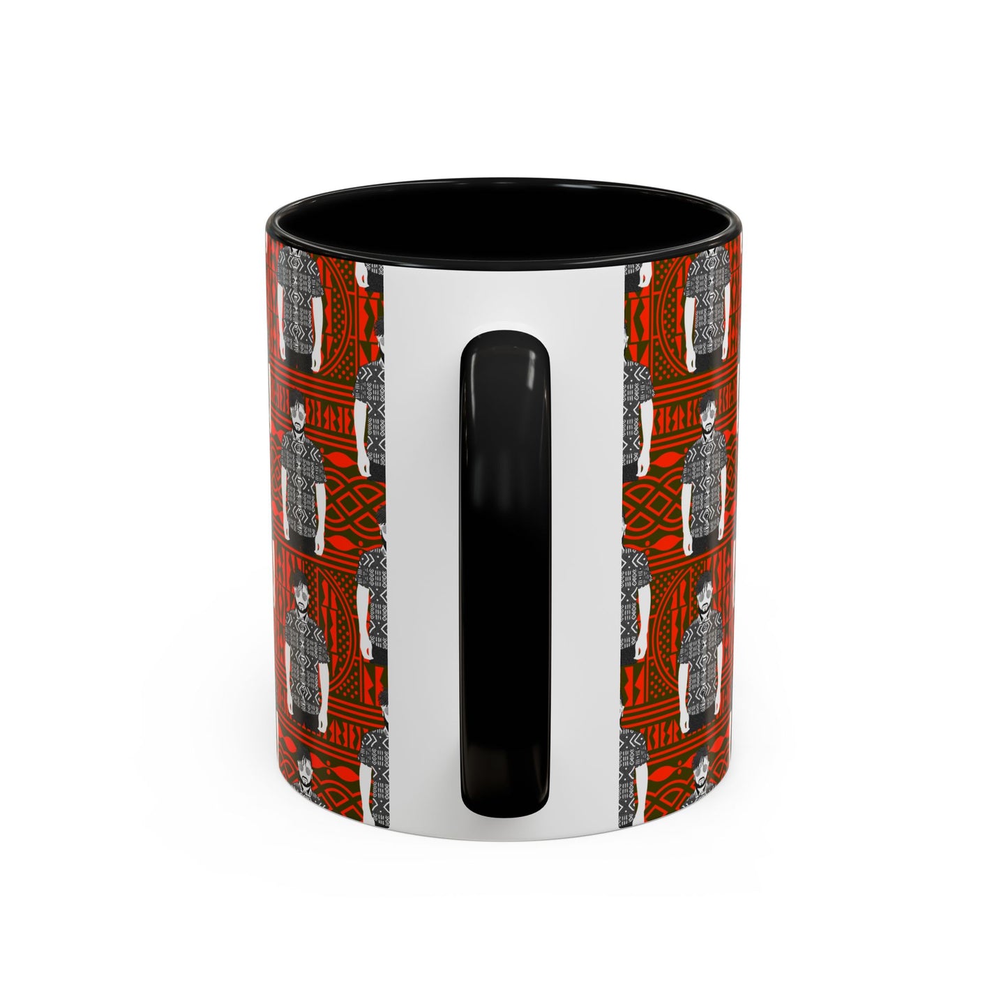 Pascale in BW Mudcloth Two-Tone Ceramic Coffee Mugs (4 Colors), 11oz, 15oz