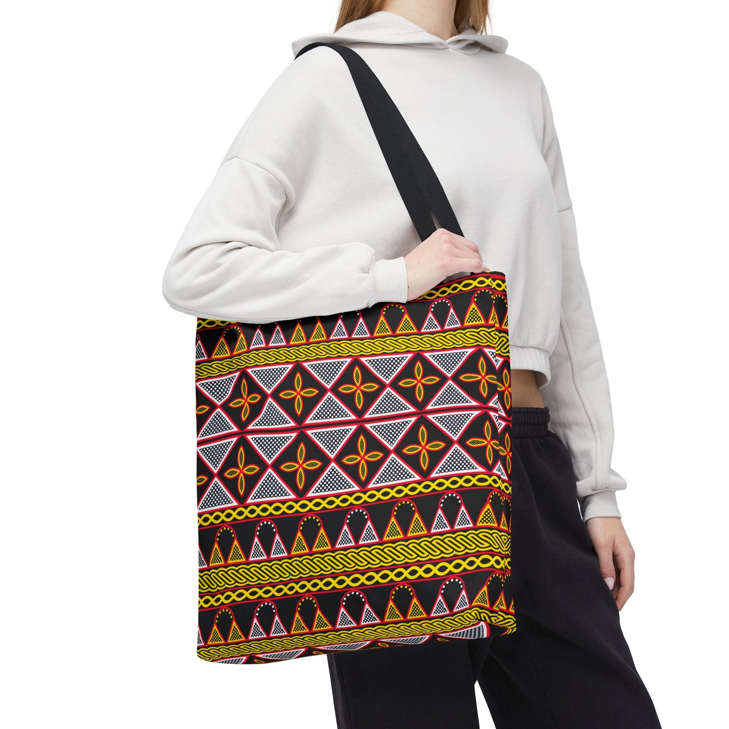 Yellow Cameroon Toghu Print Canvas Tote Bag