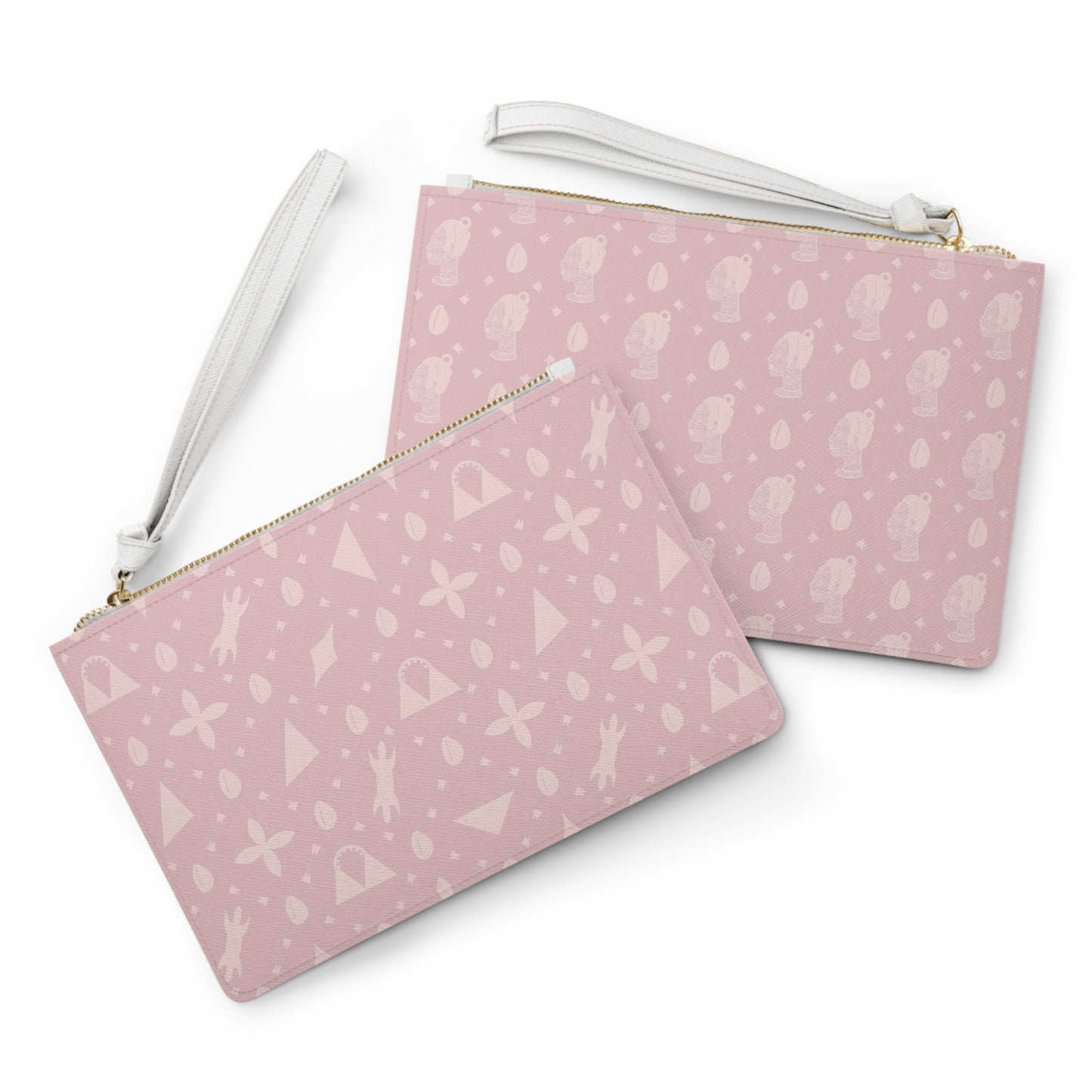 Powder Pink Haus of Kongossa Cowrie Clutch Wristlet purse