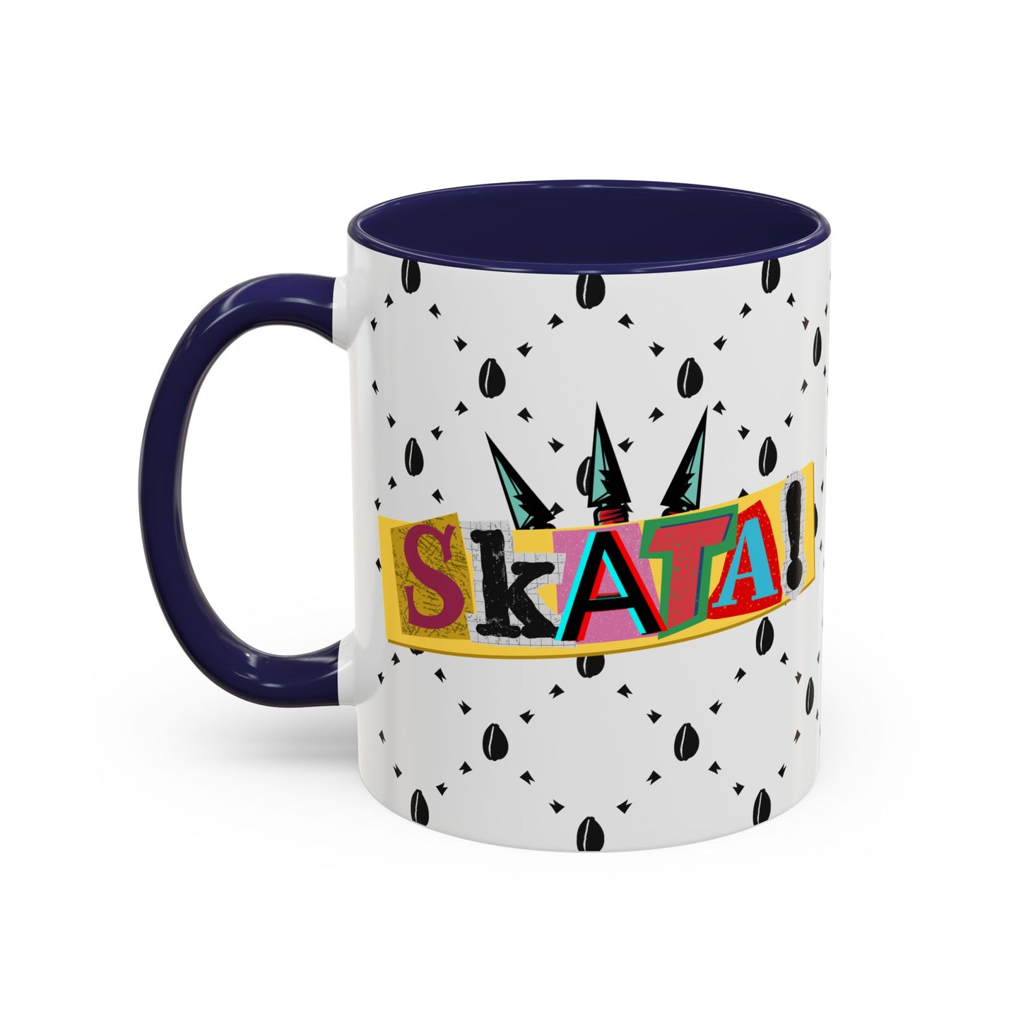 Skata Ceramic Accent Coffee Mug, 15oz, Ethnic Design, Kitchenware, Tea Cup, Home Decor, Drinkware