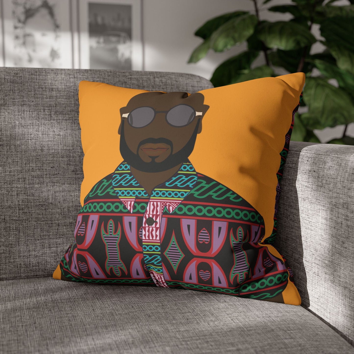 Le Monsieur Faux Suede Square Pillow Case in Purple Toghu