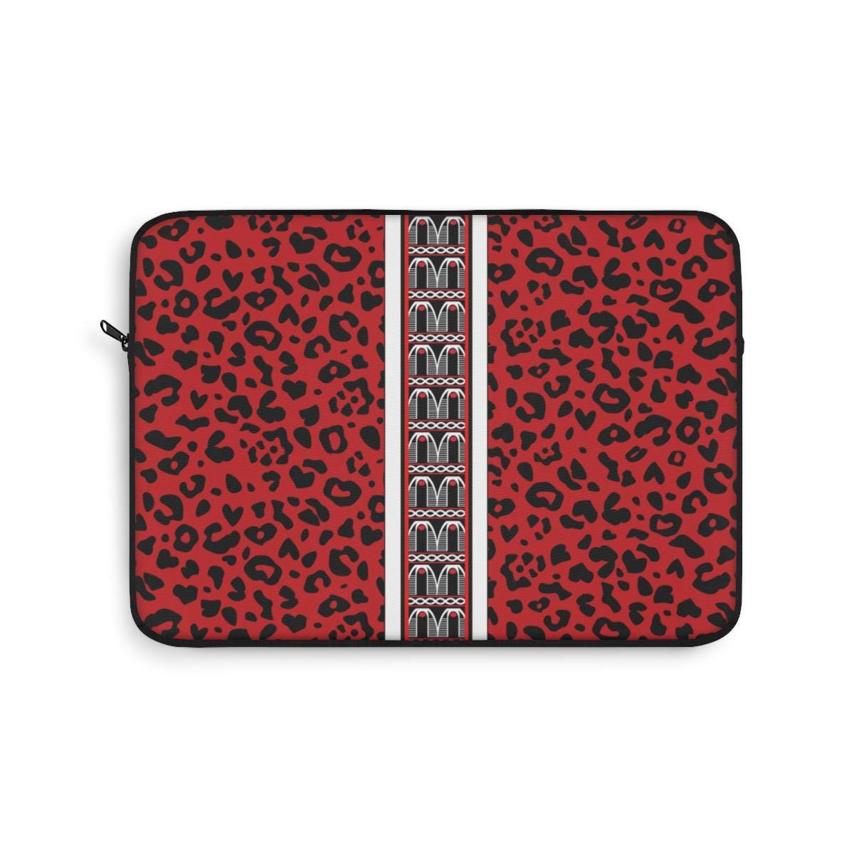 Leopard & Toghu Stripe Laptop Sleeve: Padded Protective Computer Case, Pro Macbook Air Sleeve