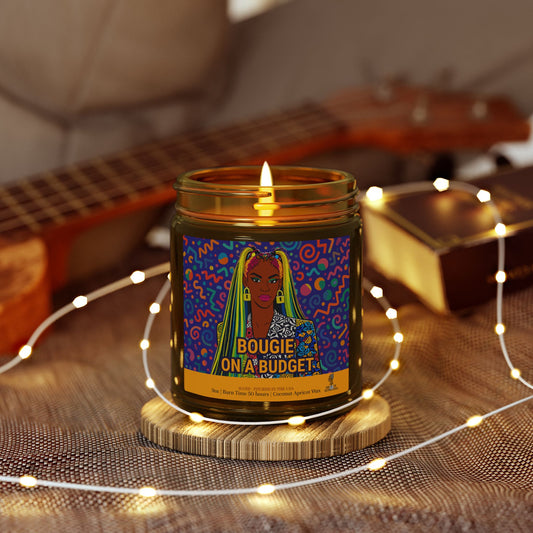 Bougie on a Budget Coconut Apricot Wax Scented Candles (Color), Afrocentric Candle, Home Fragrance Decor, Aromatherapy Gift, Relaxation Candle