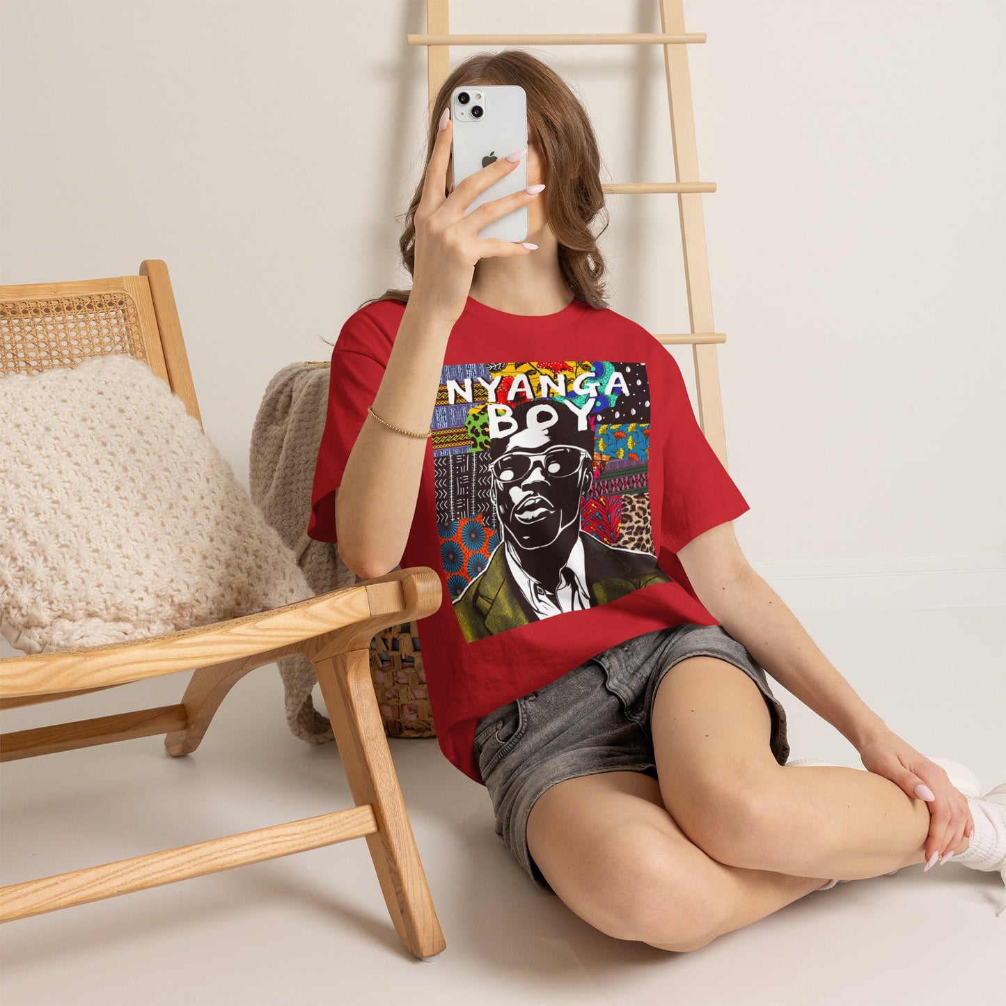 Nyanga Boy Unisex T-Shirt for African Art Lovers, Afrocentric Clothing, African Heritage Top, Tee for Men and Women - Front Design