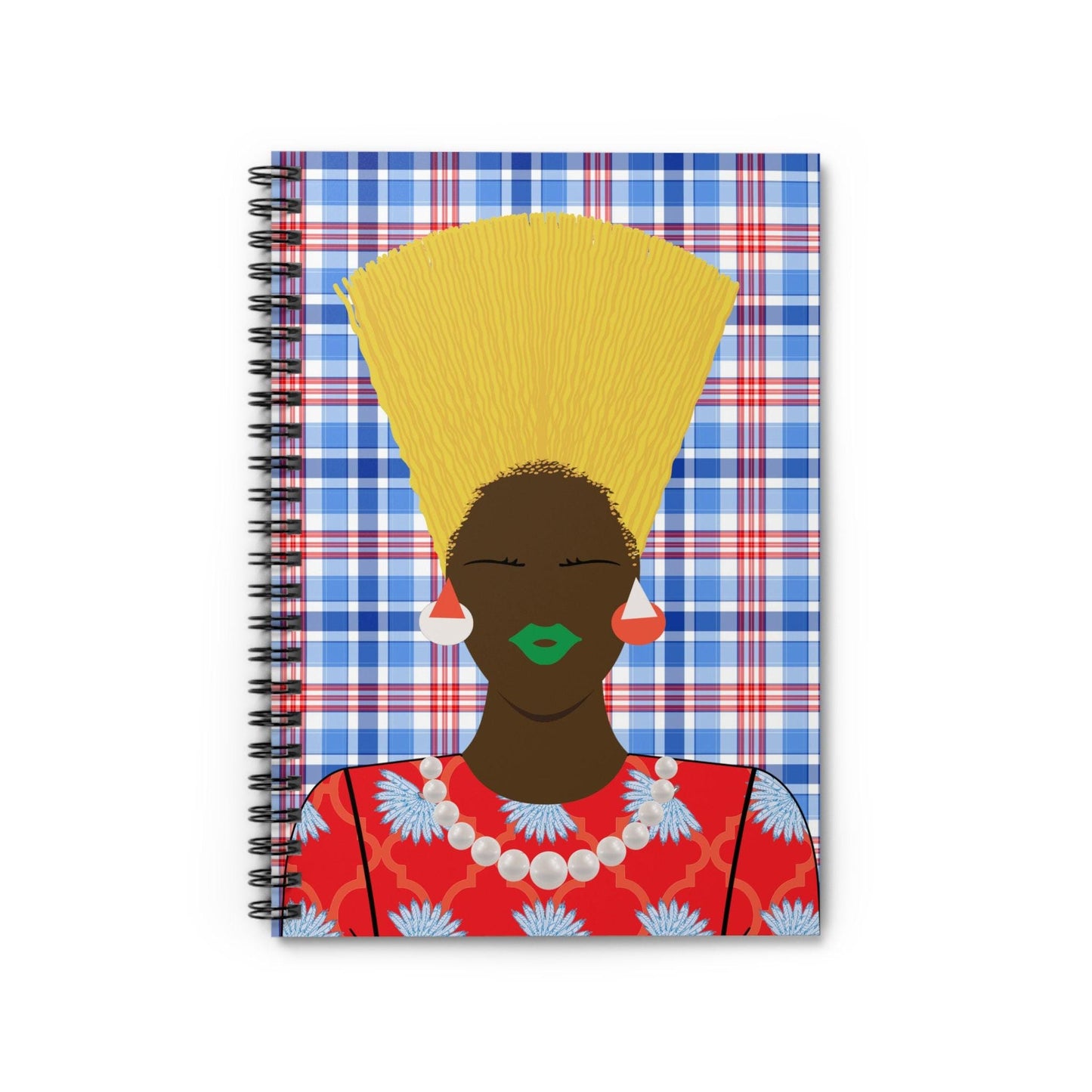 Nef in Red - Mukuta Bag Spiral Notebook, Front Cover Print - Ruled Lines