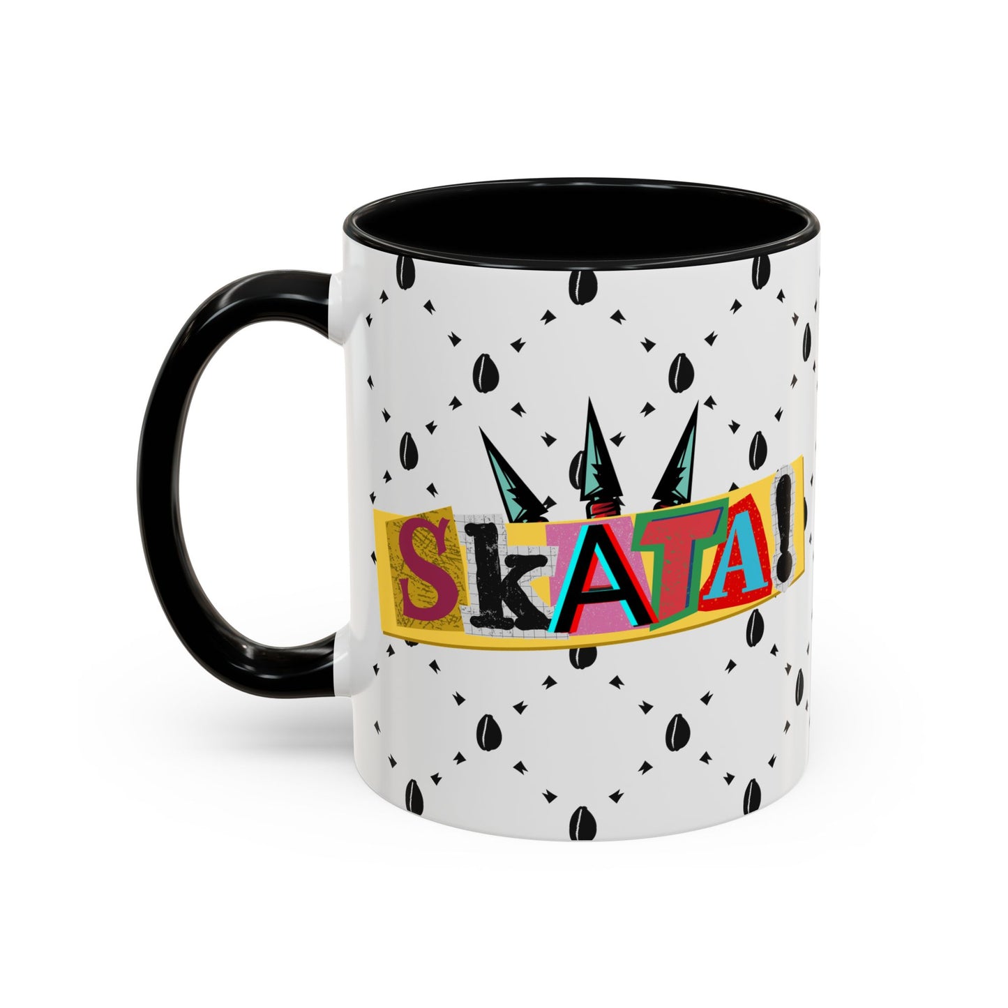 Skata Ceramic Accent Coffee Mug, 15oz, Ethnic Design, Kitchenware, Tea Cup, Home Decor, Drinkware