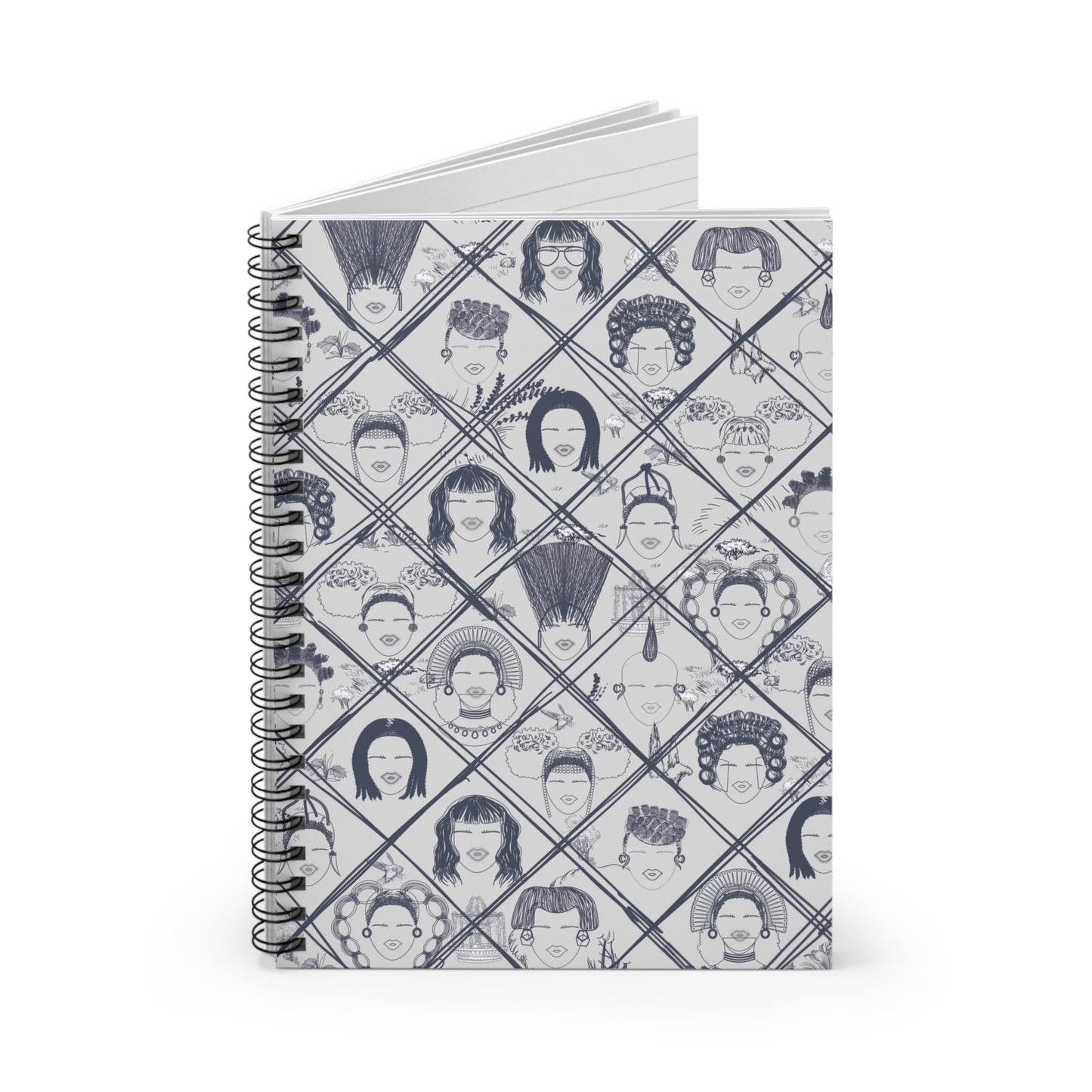 Toile Ladies Spiral Notebook, Front Cover Print - Ruled Lines