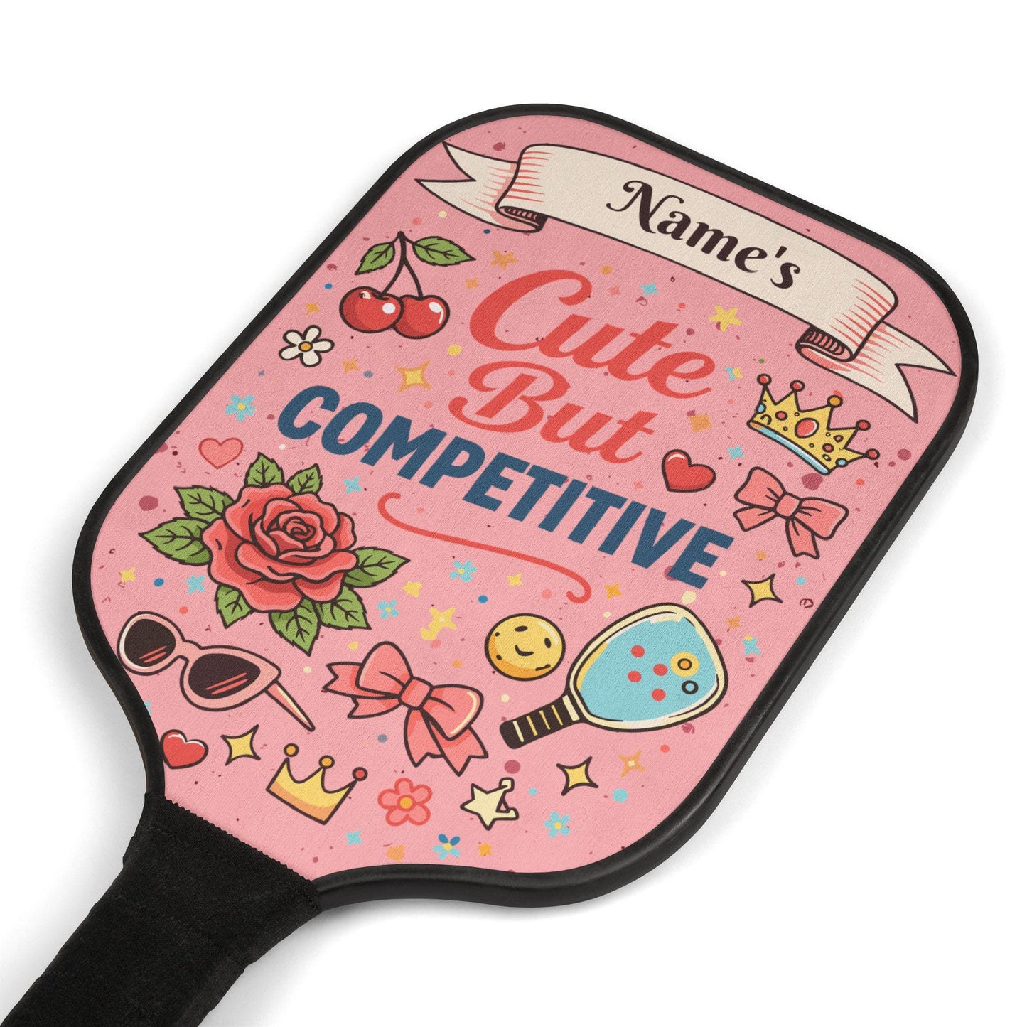 Personalized Wooden Pickleball Paddles Set with Balls, "Competitive" Design