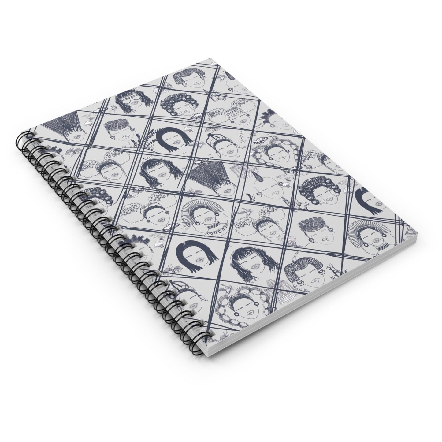 Toile Ladies Spiral Notebook, Front Cover Print - Ruled Lines