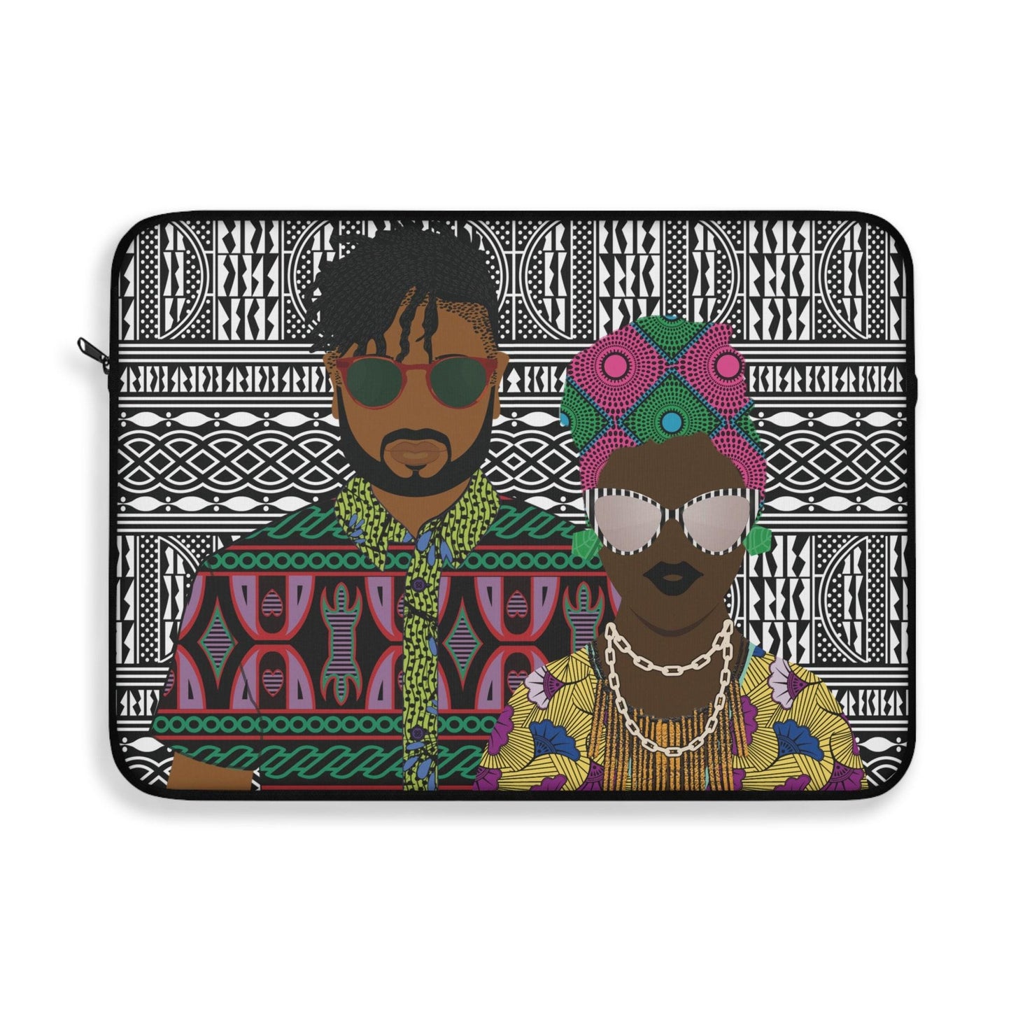 The Atebas on Black Ndop African Laptop Sleeve, Pro Macbook Air Sleeve