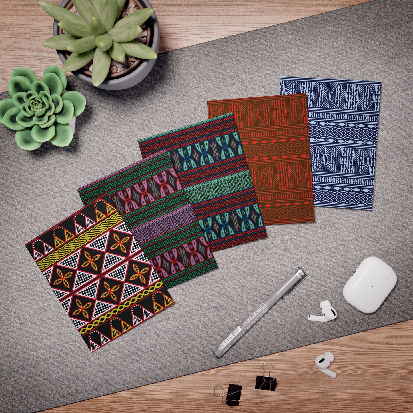Le Pais Cards!  Multi-Design African Greeting Cards (5-Pack)