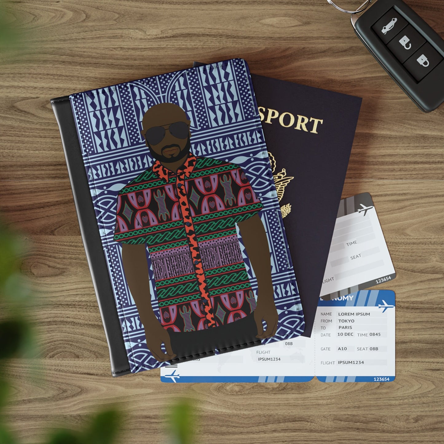 Le Monsieur - Purple Toghu on Blue Ndop - Passport Cover