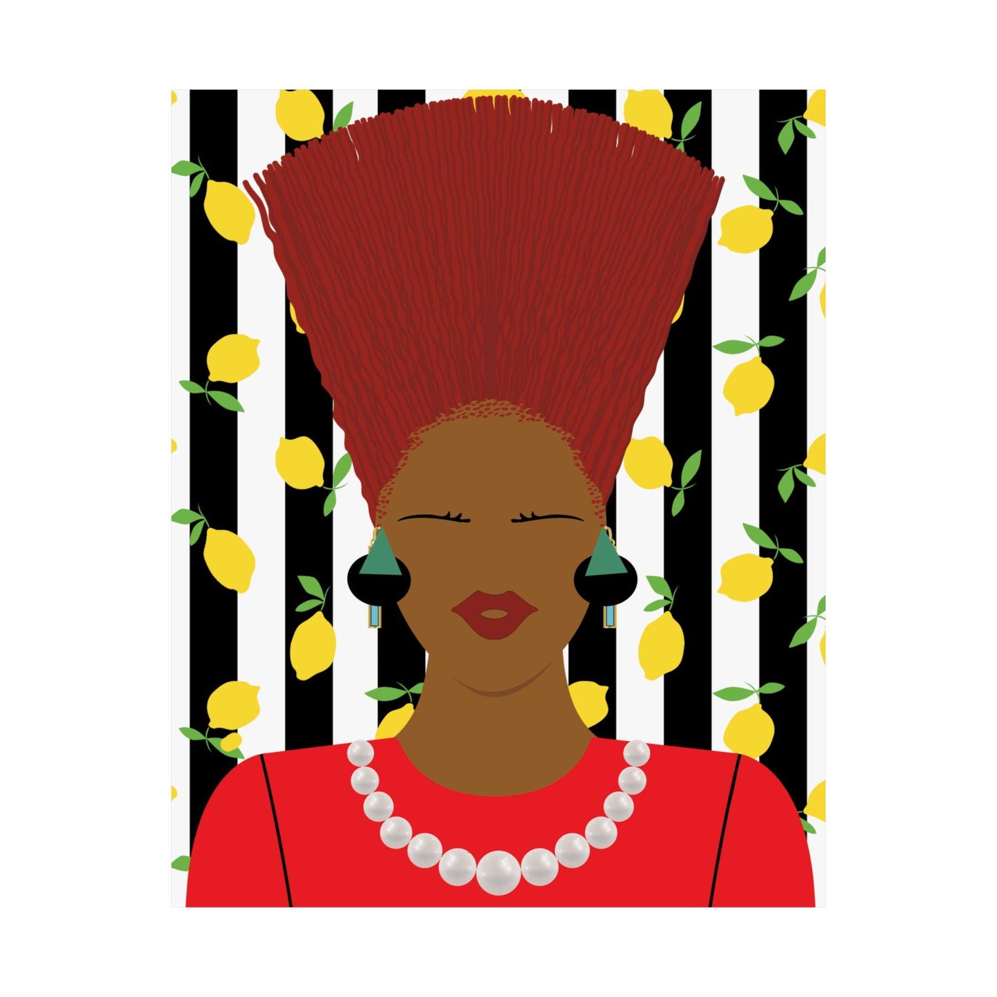 Nef with Red Hair on Grapefruits Premium Matte Vertical Posters