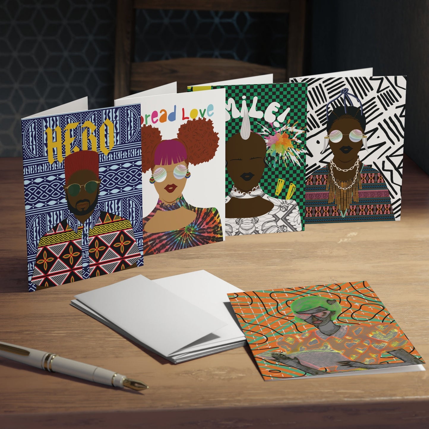 Nunu Multi-Design African Greeting Cards (5-Pack)