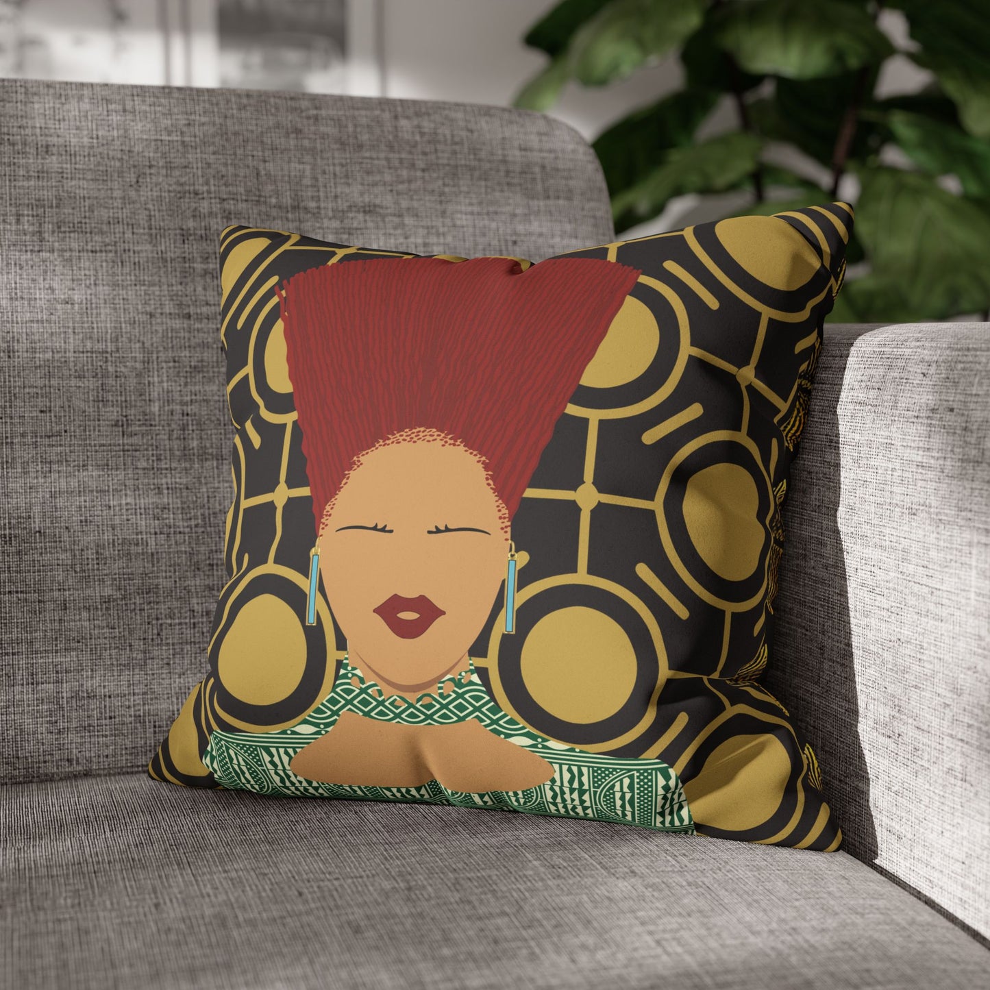Nef Gold Goals(Sand and Chocolate) - Two Sided Faux Suede Square Pillow Case
