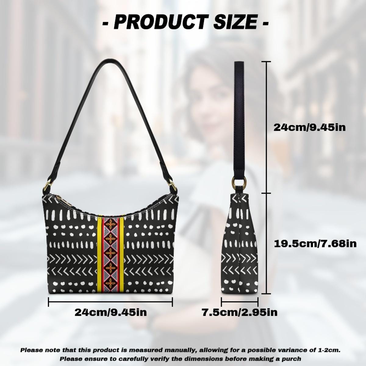 Mudcloth & Toghu Hobo Bag: Mini Clutch Underarm Bag, PU Leather, Ready to Ship