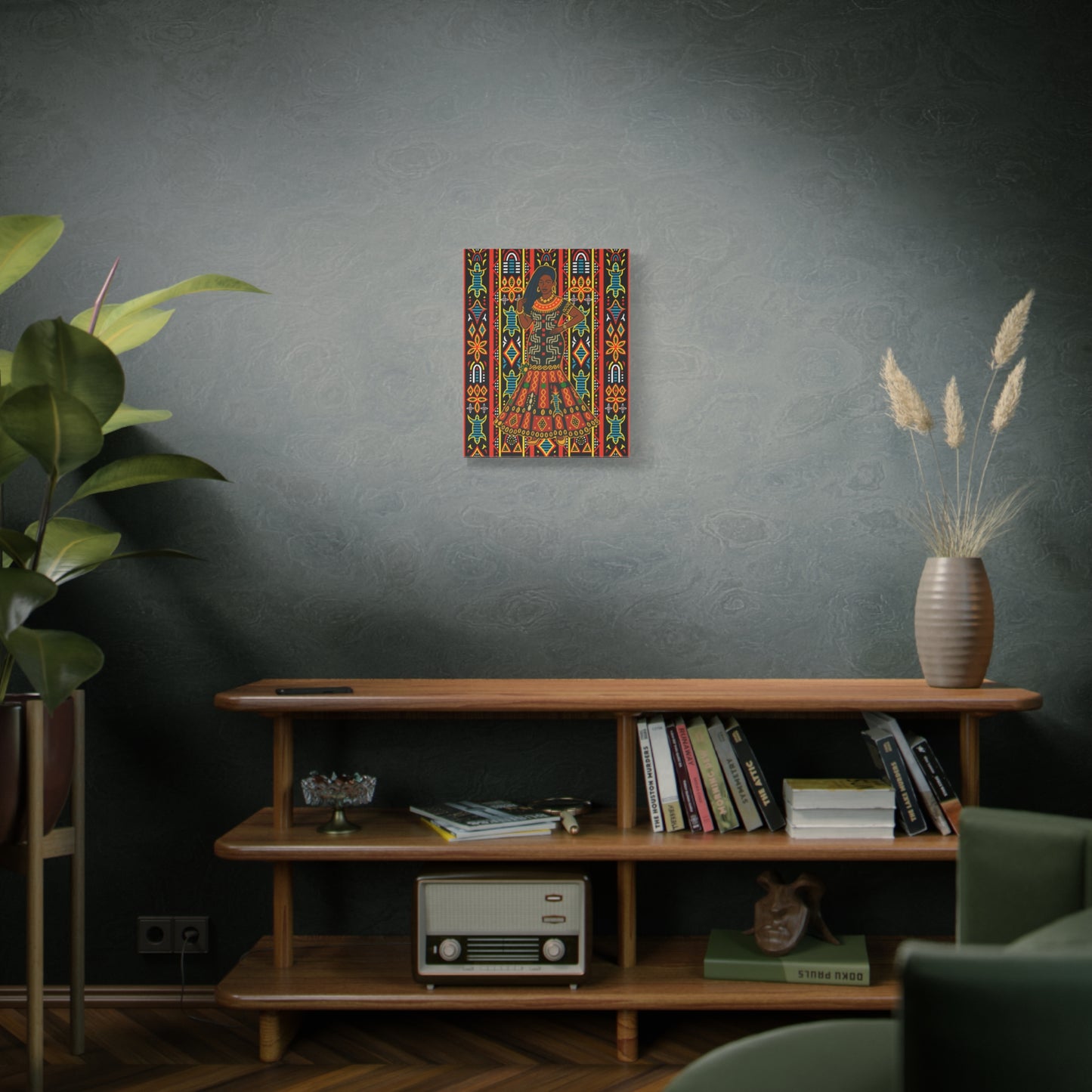 Toghu Queen Matte Canvas Print, Afrocentric Wall Decor, Matte Canvas, Unique Office Art, Modern African Art Print, Stylish Home Decor