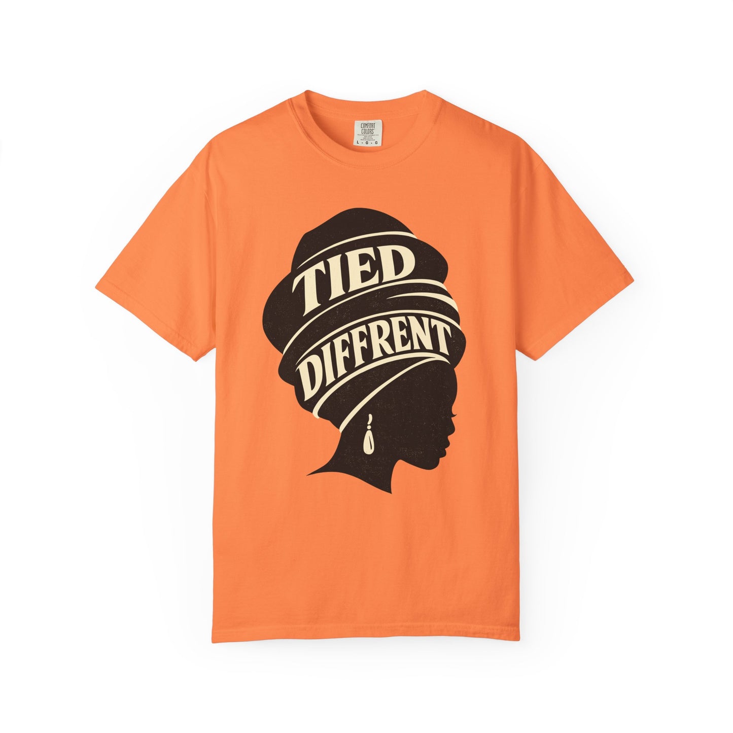 Tied Different headwrap silhouette Unisex Garment-Dyed T-shirt