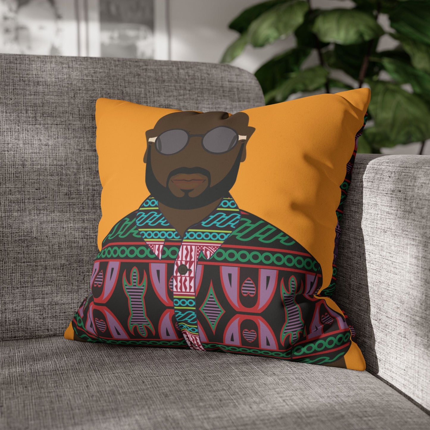 Le Monsieur Faux Suede Square Pillow Case in Purple Toghu