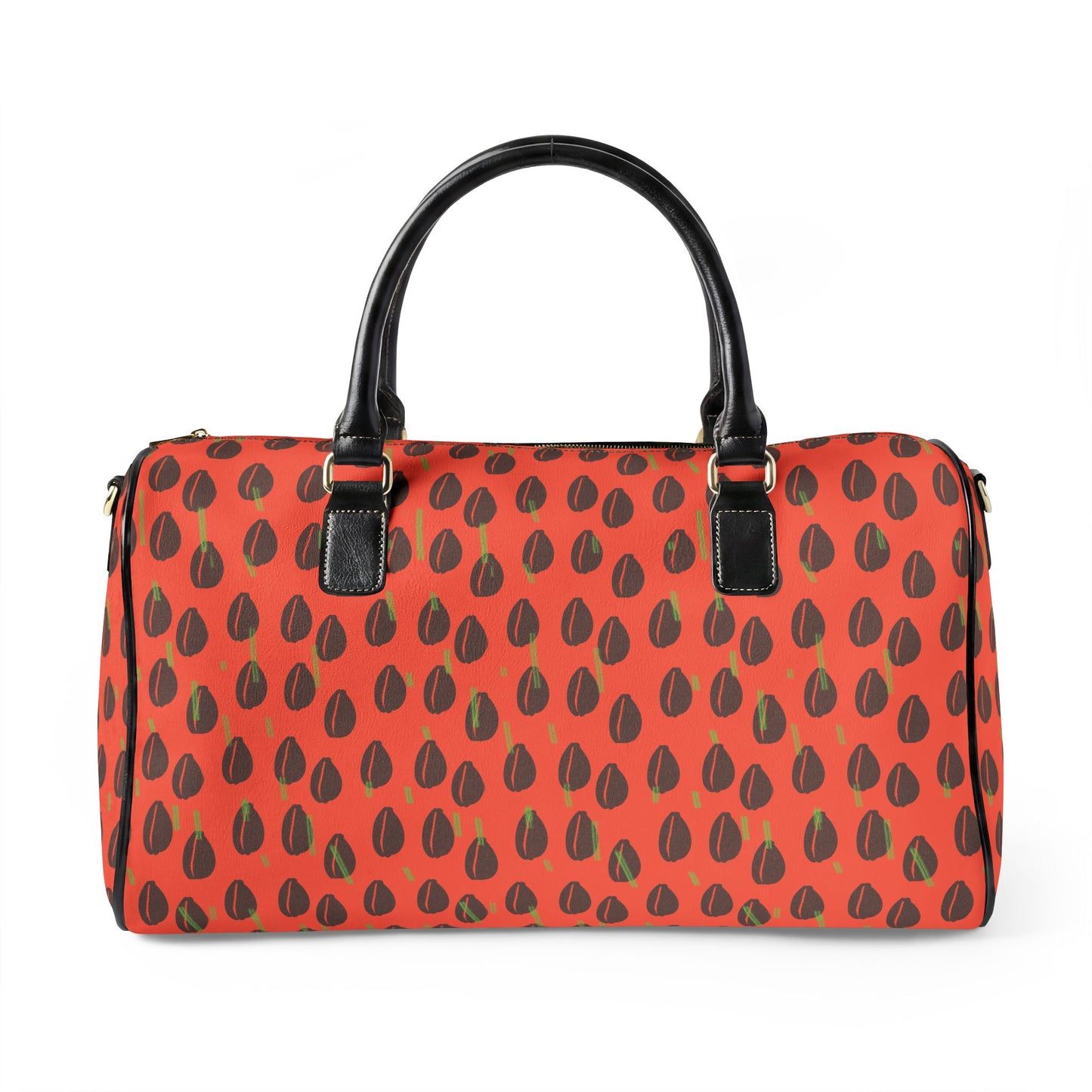NEW Vegan Leather Orange Cowries Waterproof Travel Bag