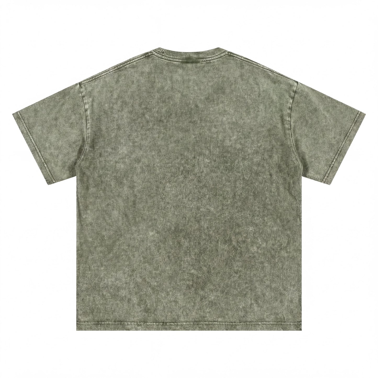A plain, olive green t-shirt with short sleeves, displayed against a white background.