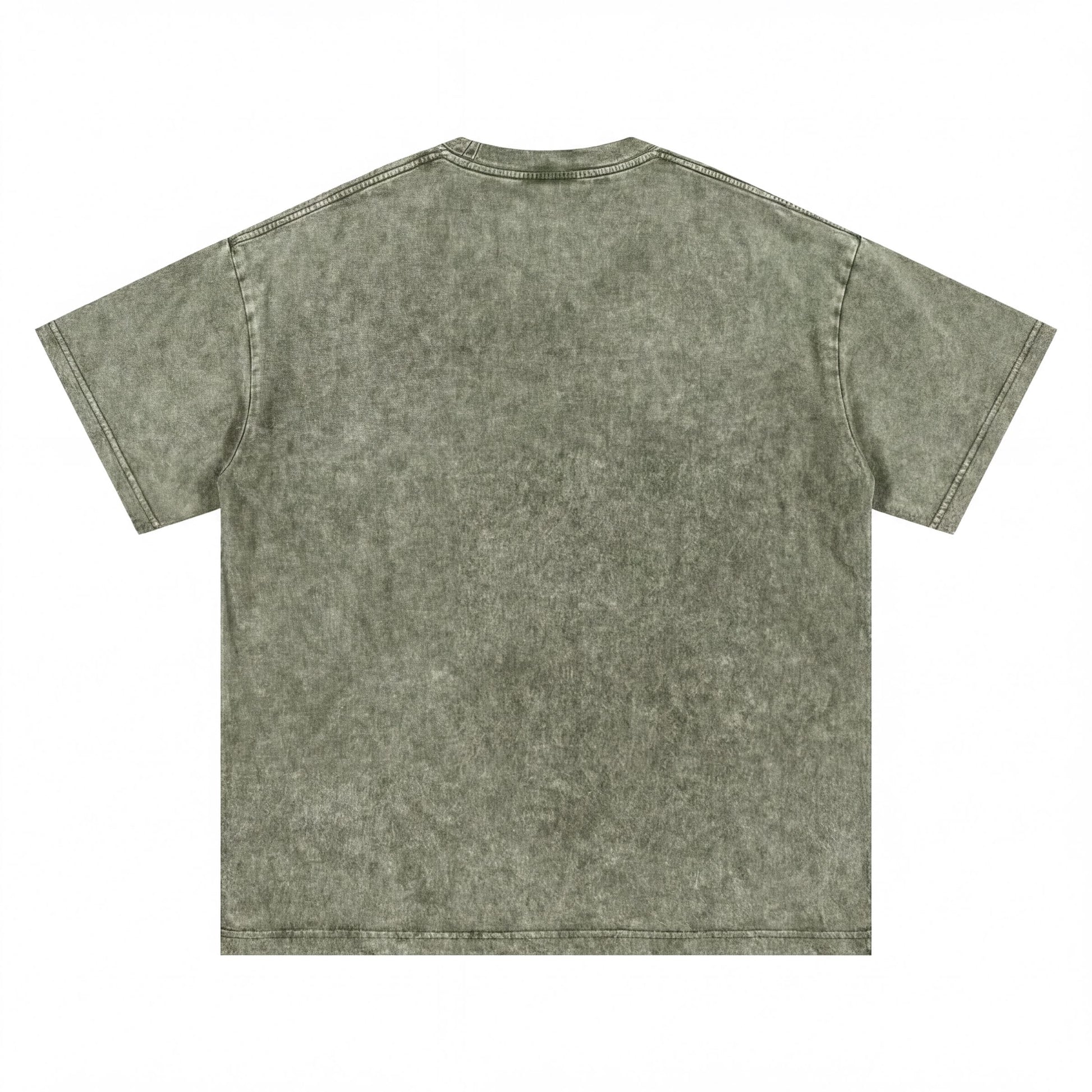 A plain, olive green t-shirt with short sleeves, displayed against a white background.